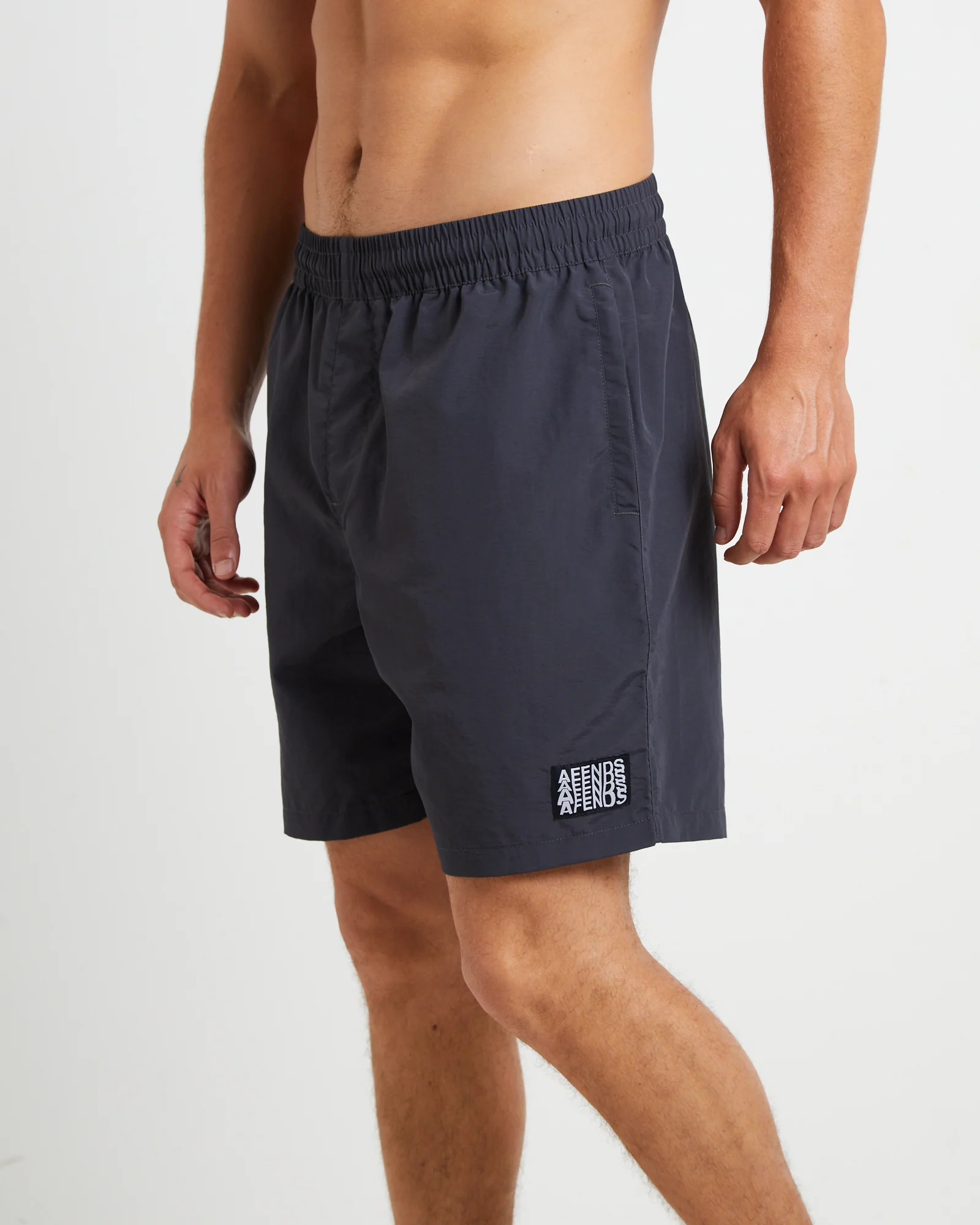 Surf Related Hemp Fixed Waist Swim Shorts in Black - Image 5
