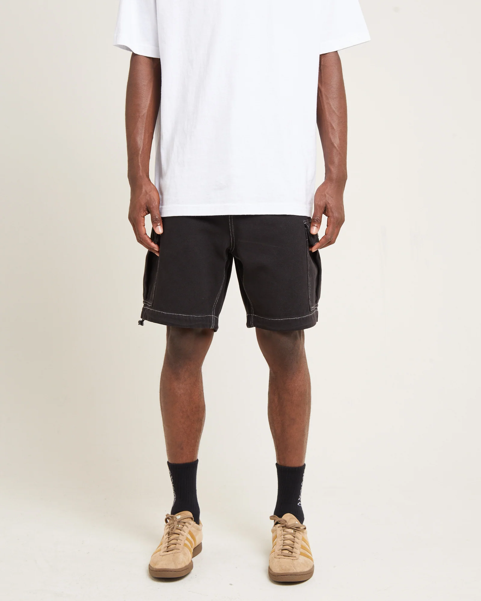 Surplus Canvas Cargo Shorts Black