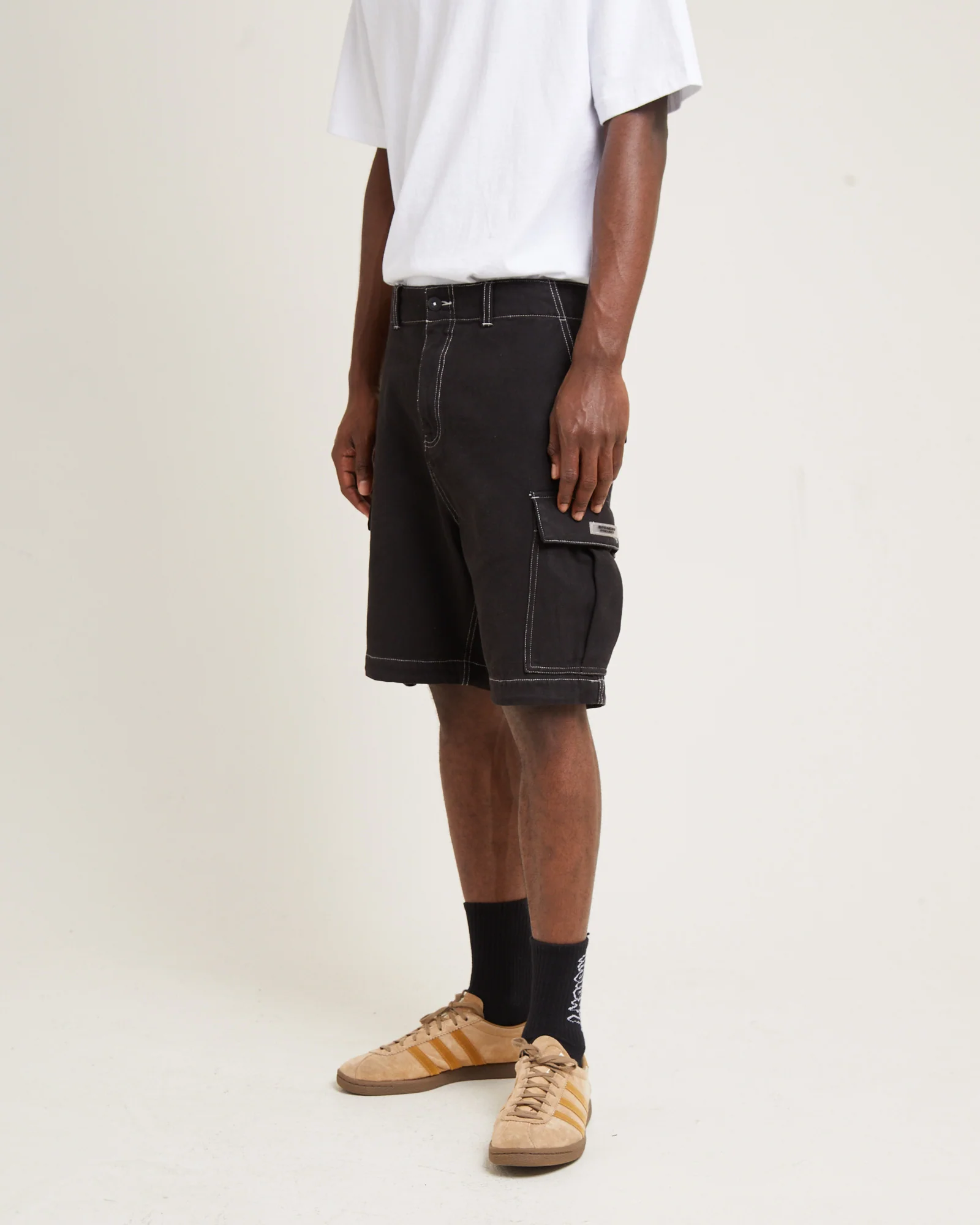 Surplus Canvas Cargo Shorts Black - Image 5