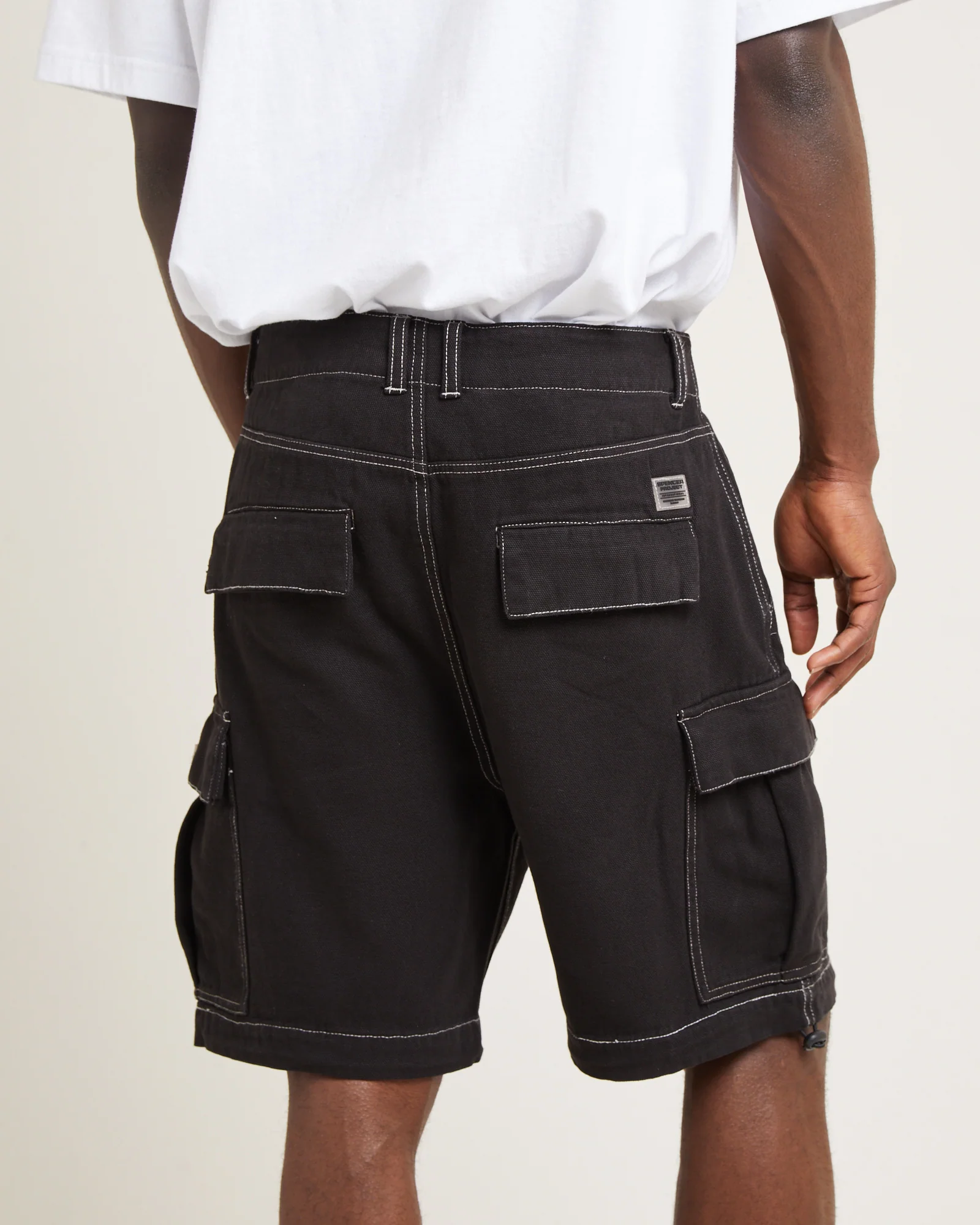 Surplus Canvas Cargo Shorts Black - Image 6