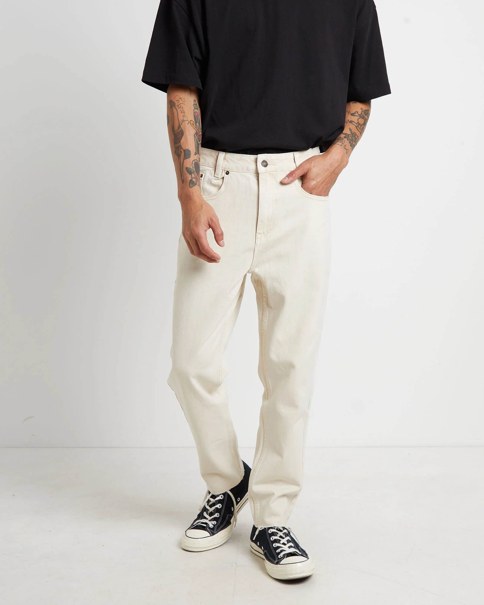 Switch Denim Jeans in Washed Bone - Image 4