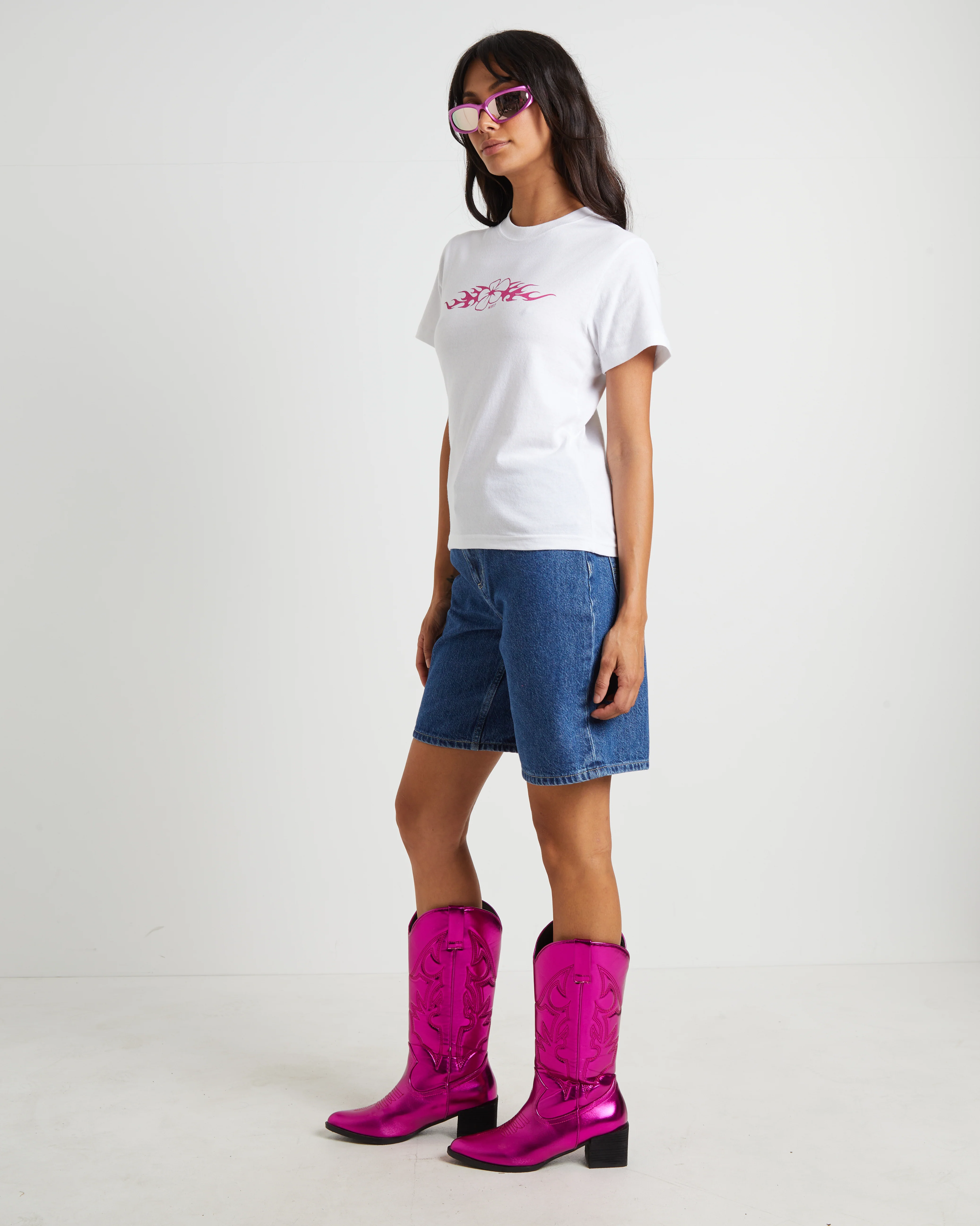 System Osaka Baby Tee in White - Image 4