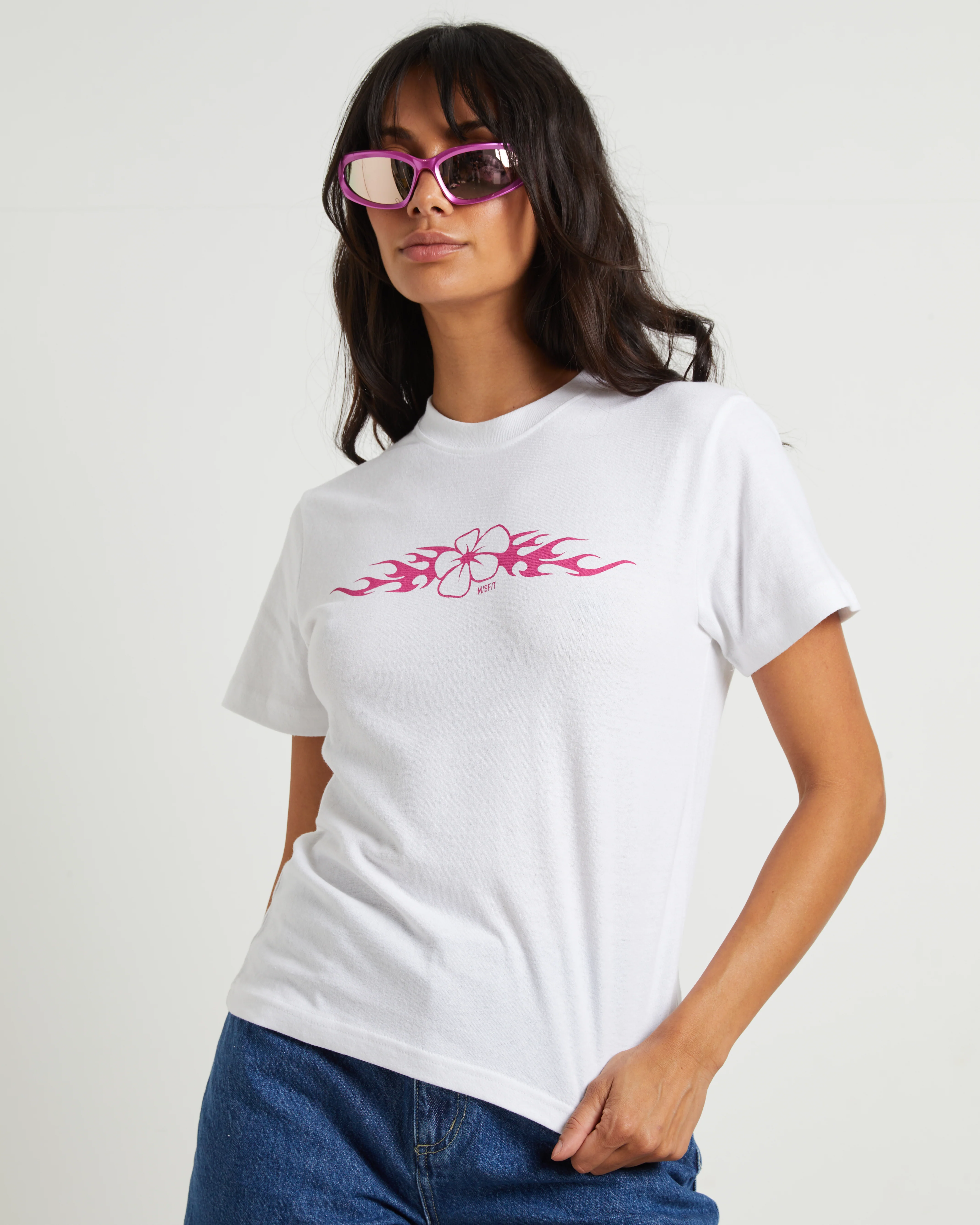 System Osaka Baby Tee in White - Image 5
