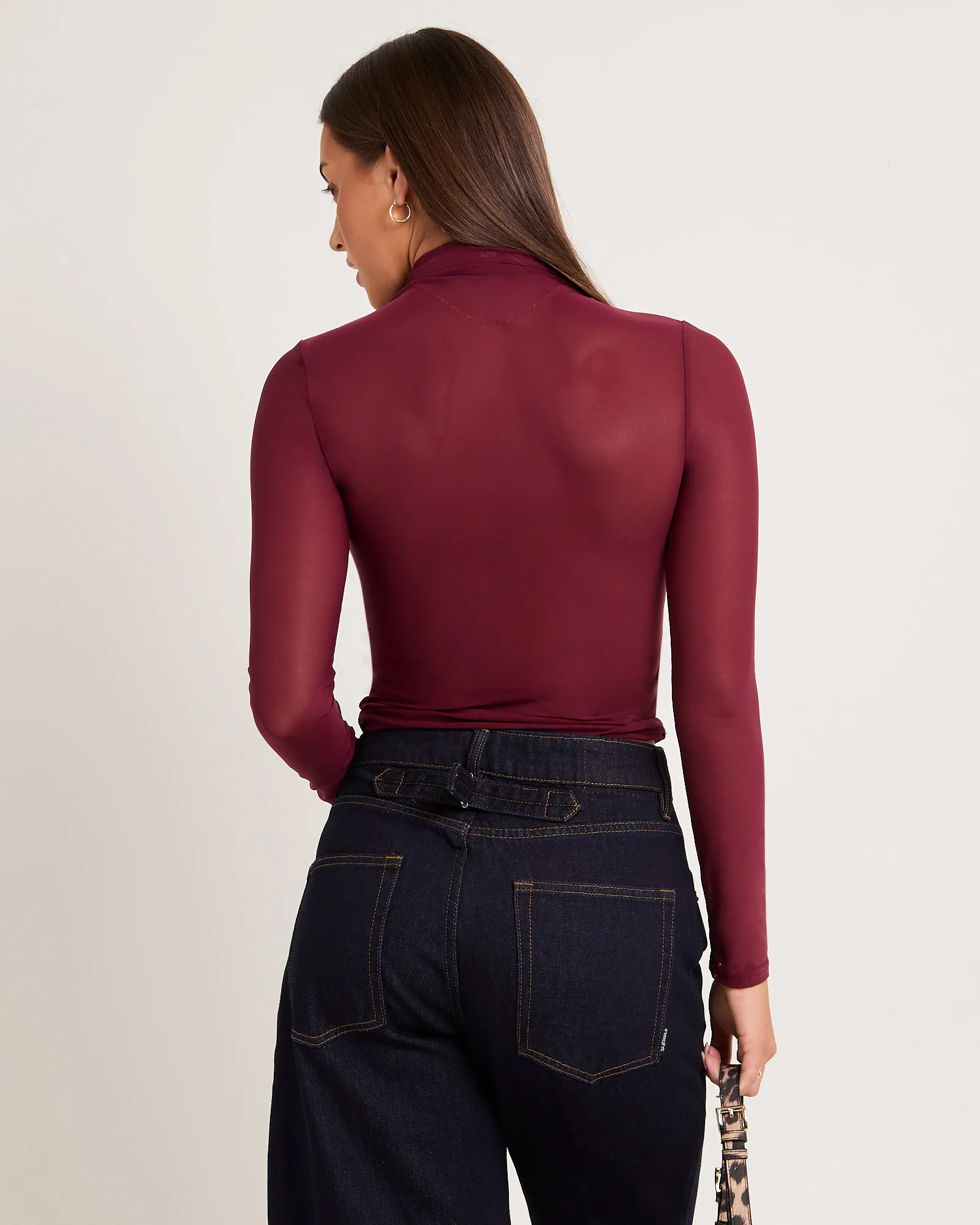 Tae Twist Detail Mesh Turtleneck - Image 2