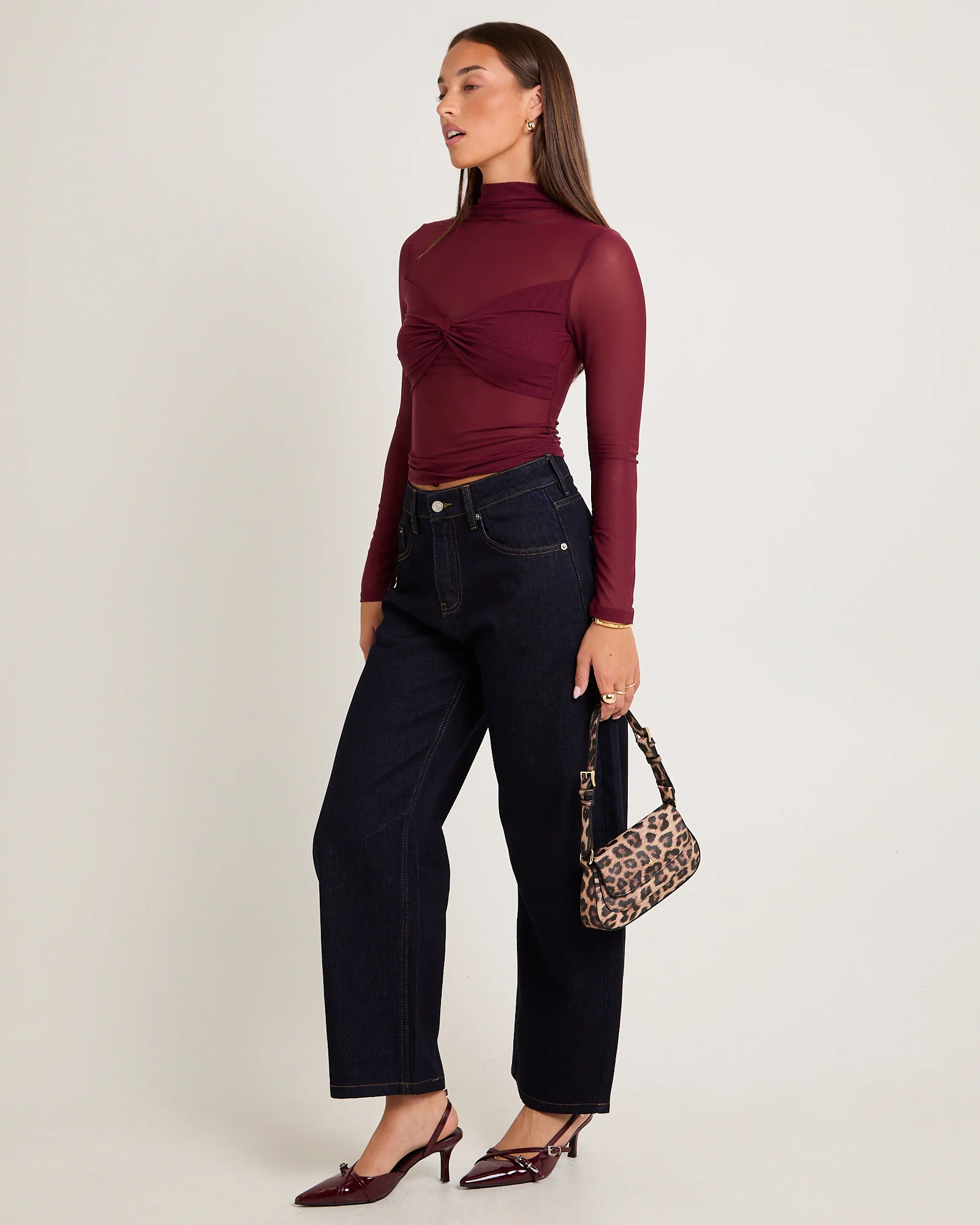 Tae Twist Detail Mesh Turtleneck - Image 4