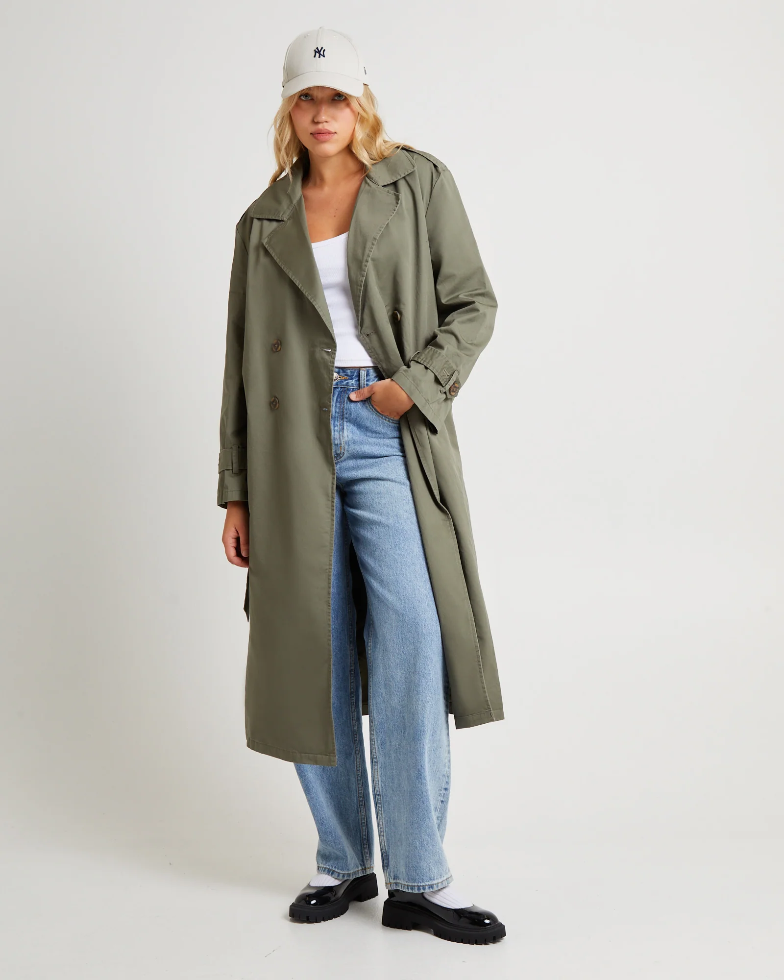Tamika Trench Coat Olive - Image 3