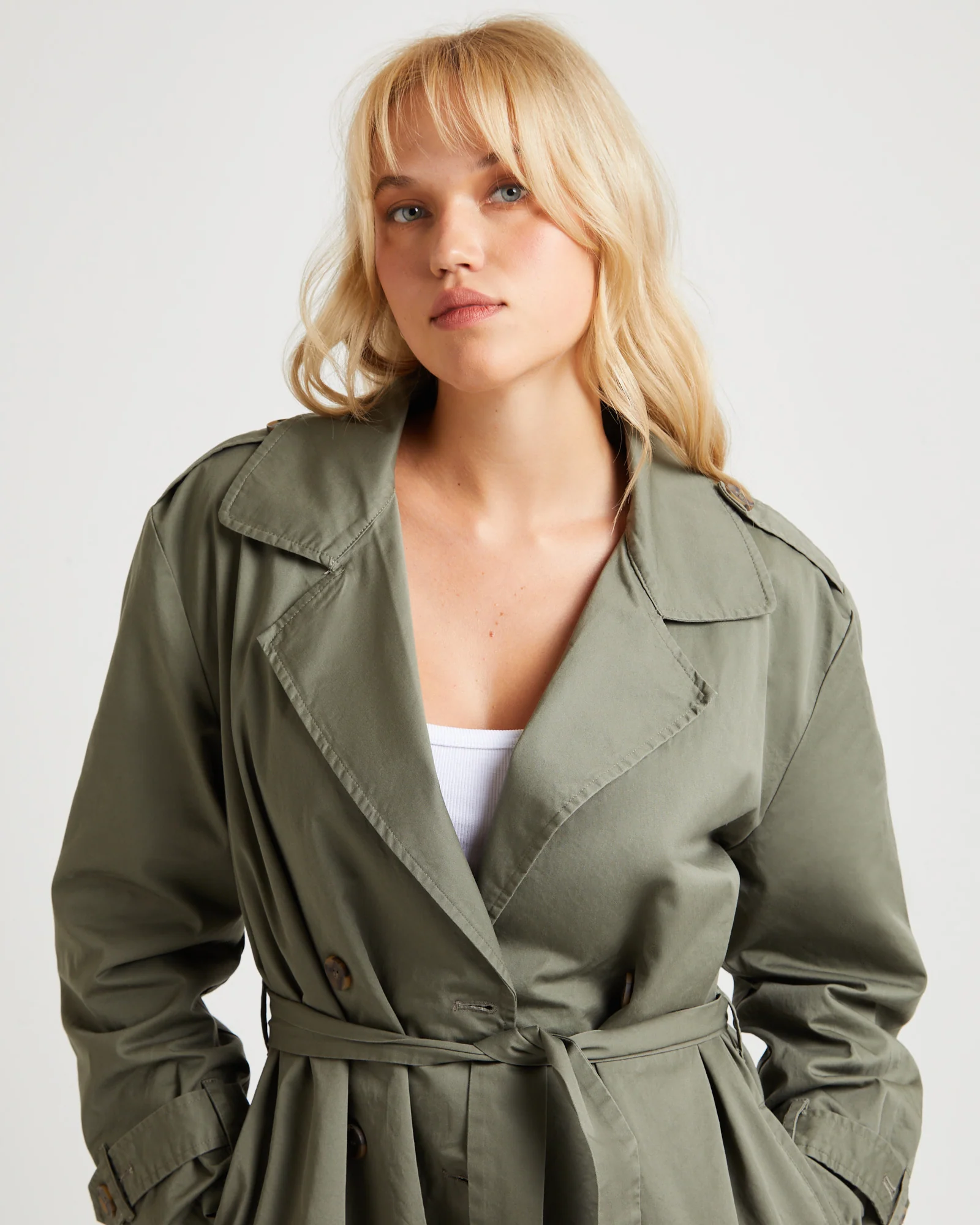 Tamika Trench Coat Olive - Image 5