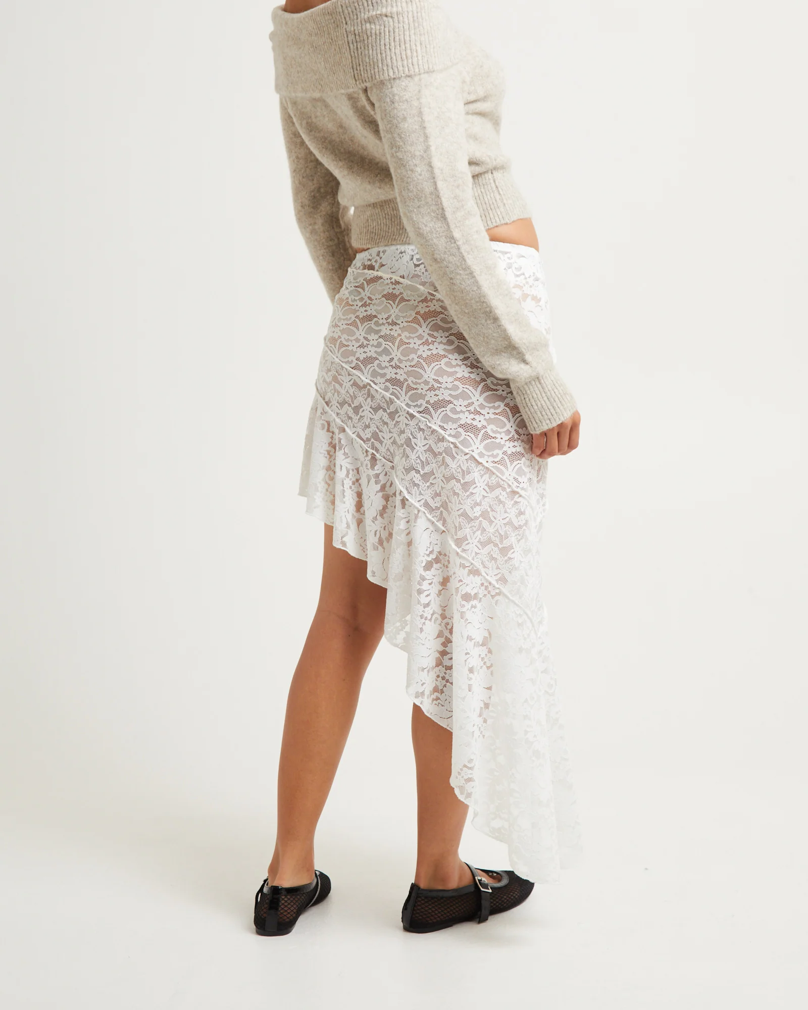 Tammy Lace Handkerchief Hem Midi Skirt - Image 4