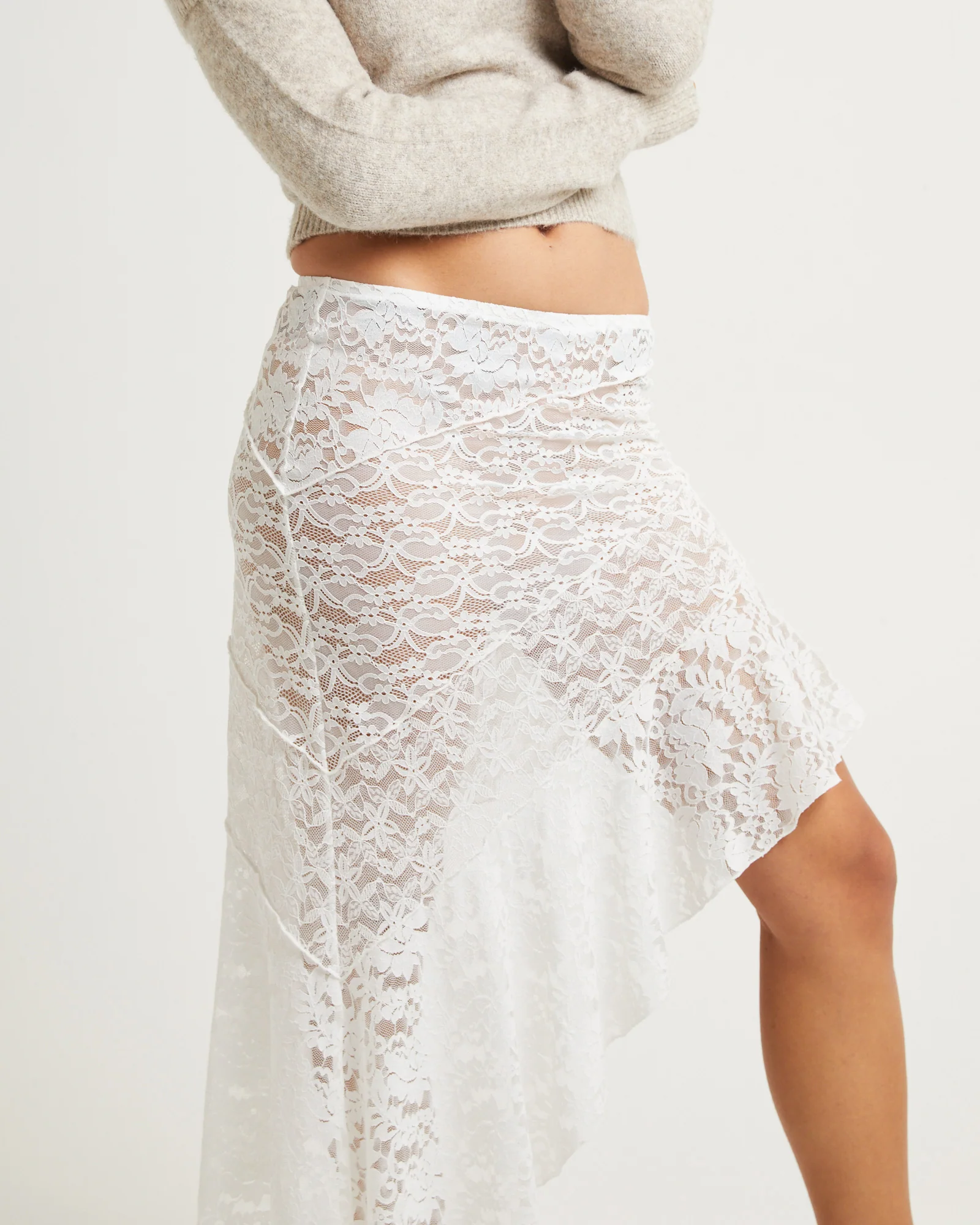 Tammy Lace Handkerchief Hem Midi Skirt - Image 5