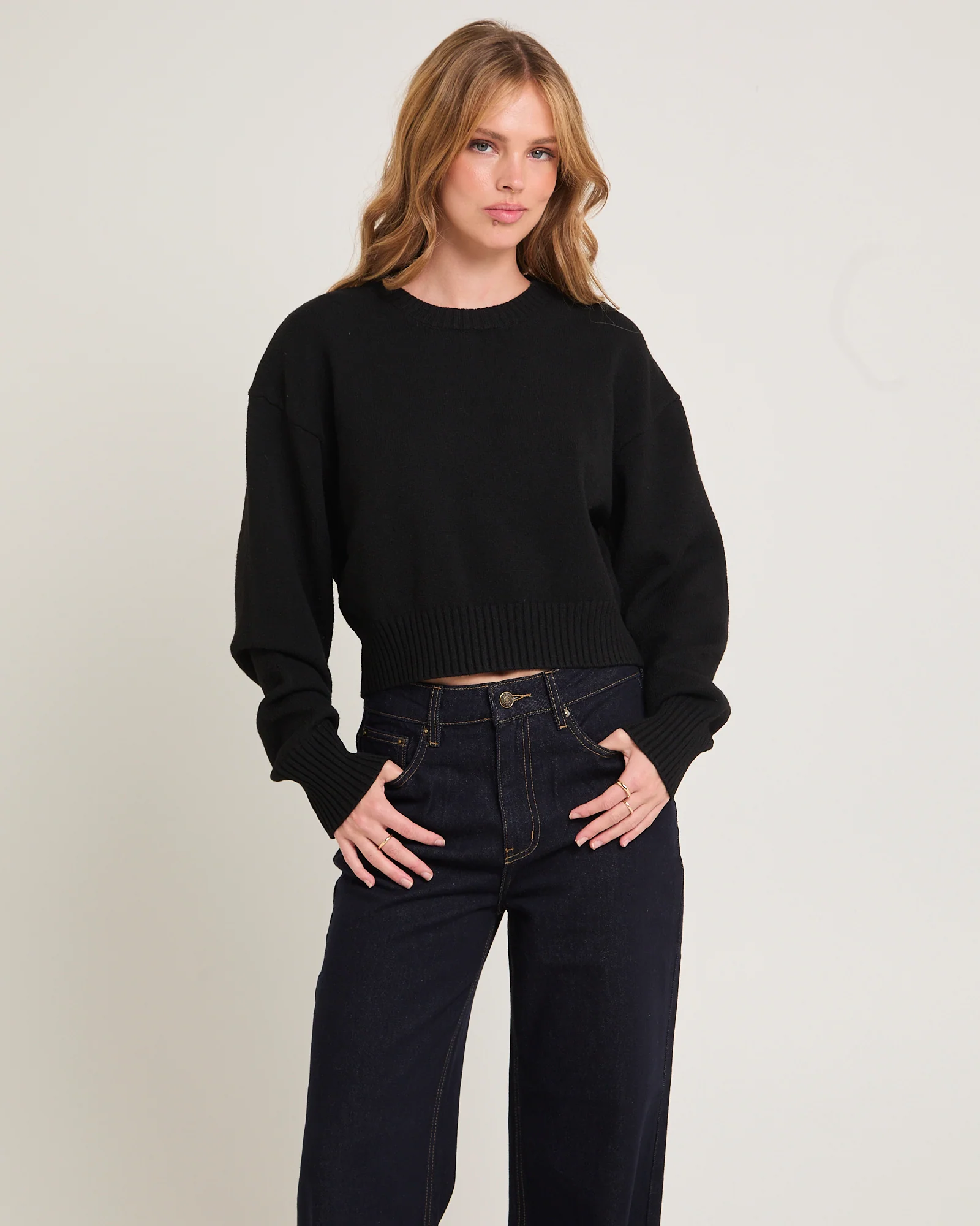 Tasmine Cropped Knit Sweater