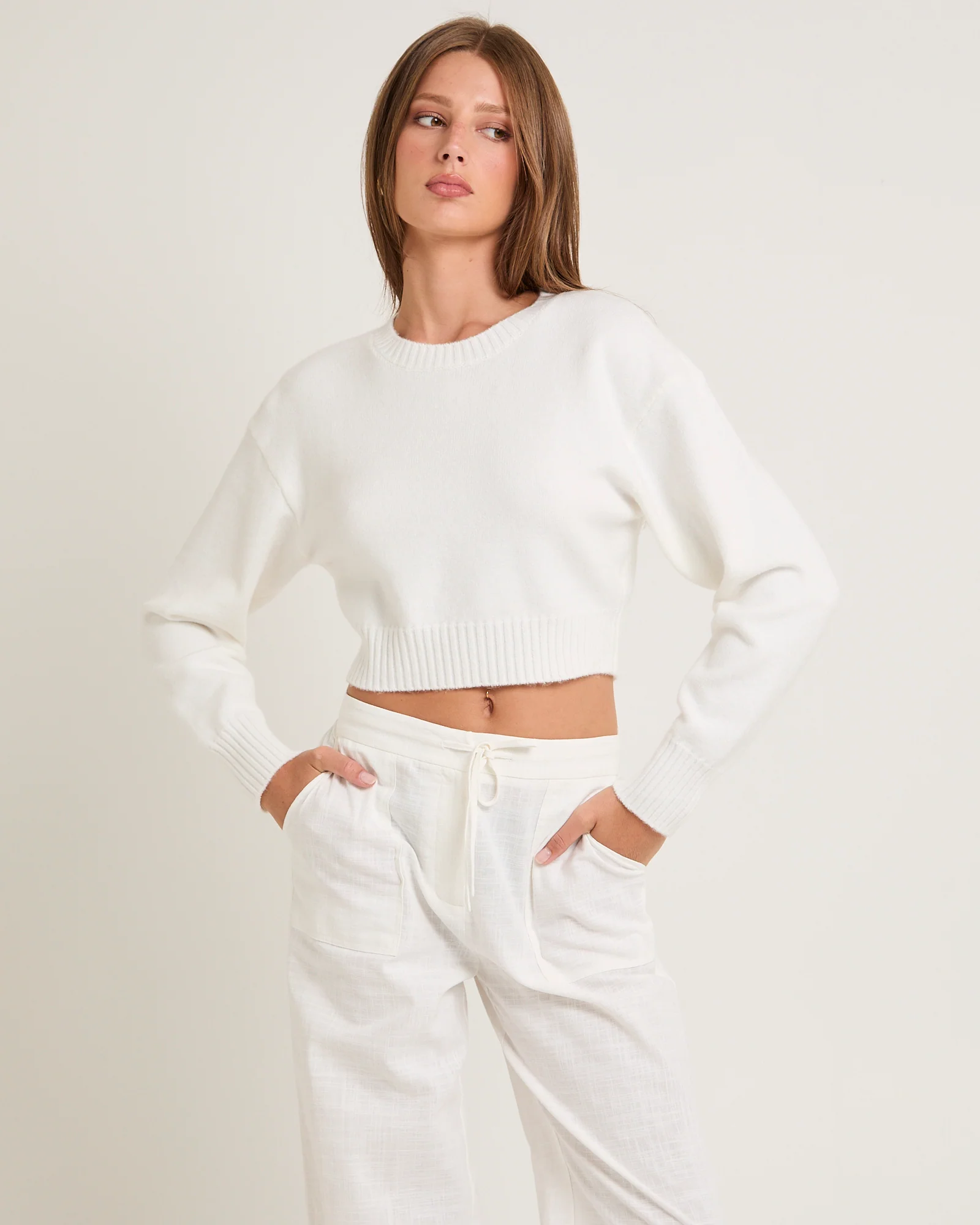 Tasmine Cropped Knit Sweater