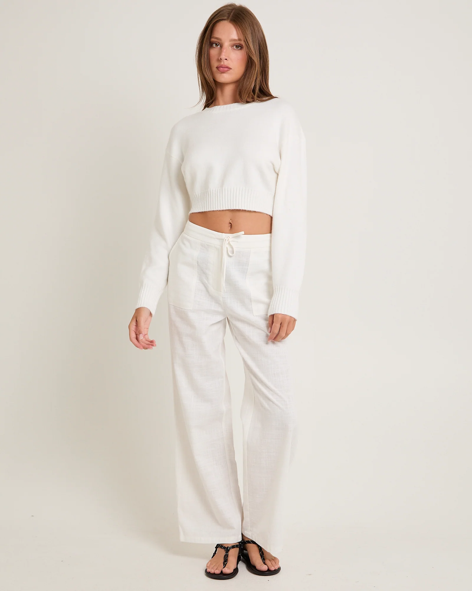Tasmine Cropped Knit Sweater - Image 3