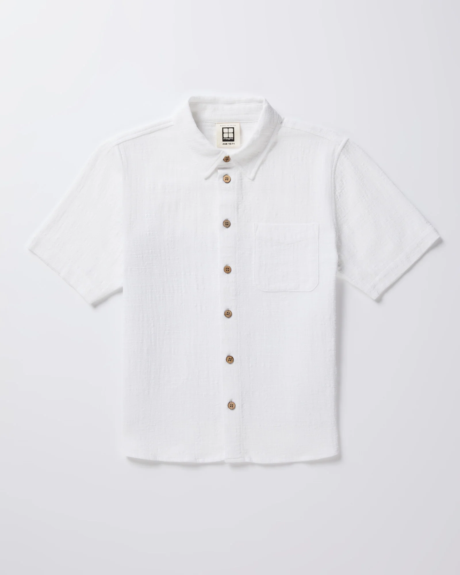 Teen Boys Louie Short Sleeve Shirt in White