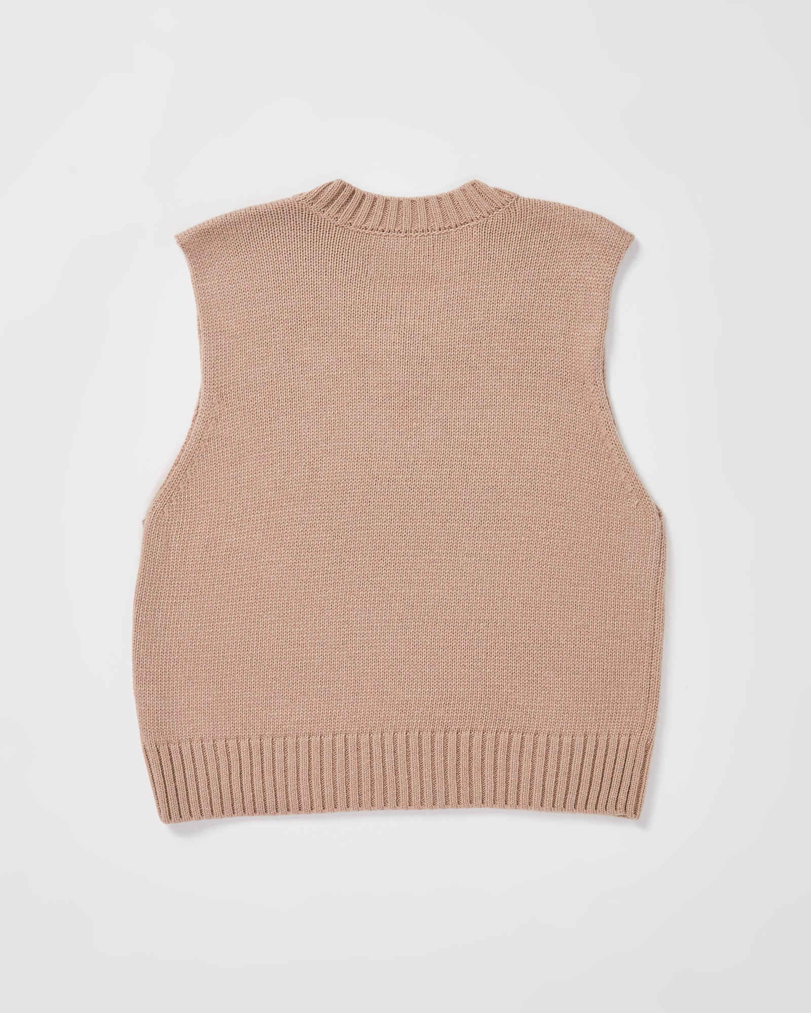Teen Boys Sunday Box Knit Vest in Tan - Image 2
