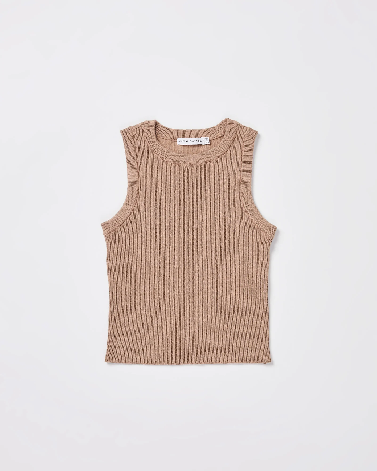 Teen Girls Luxe Knitted Tank Top in Tan