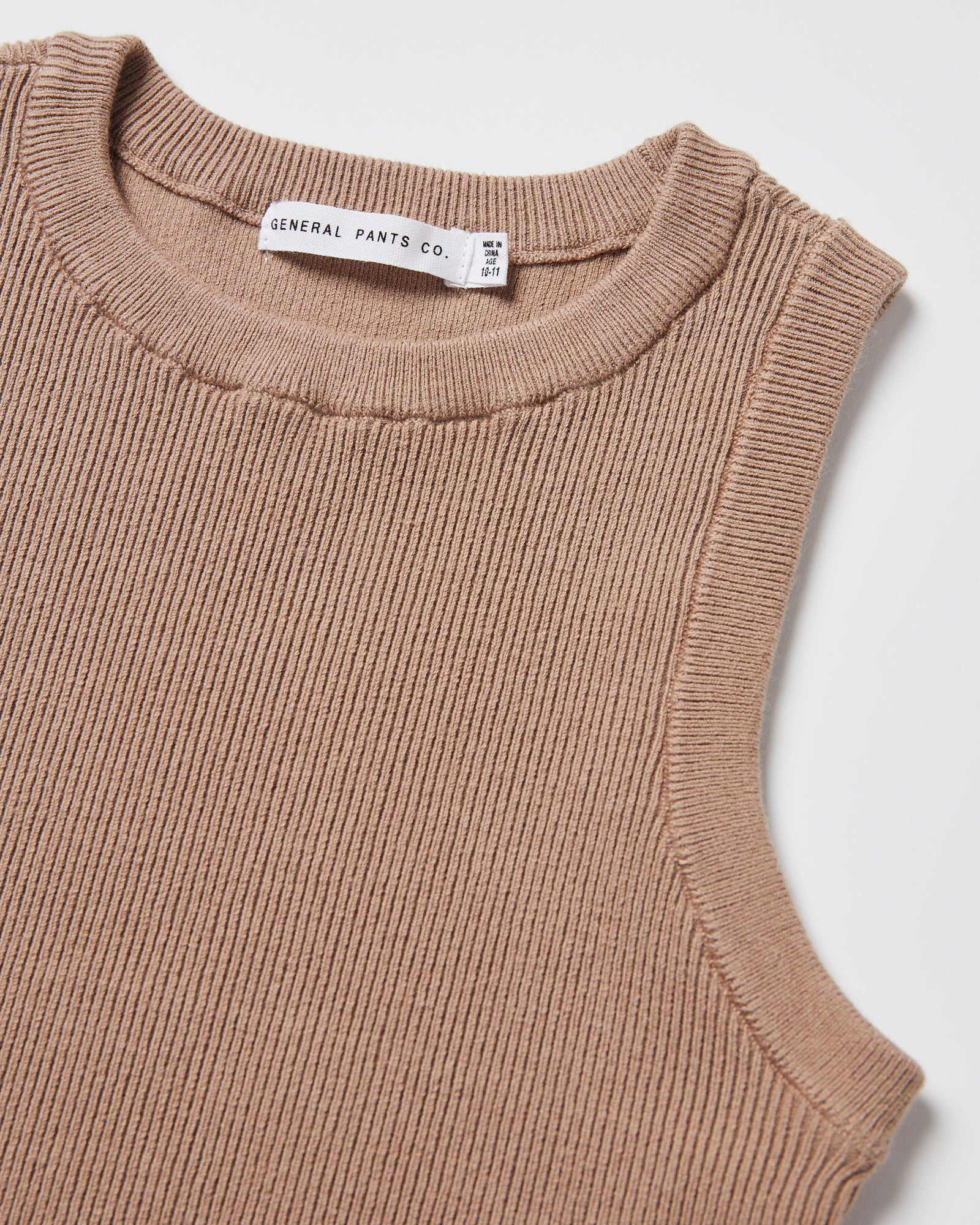Teen Girls Luxe Knitted Tank Top in Tan - Image 3