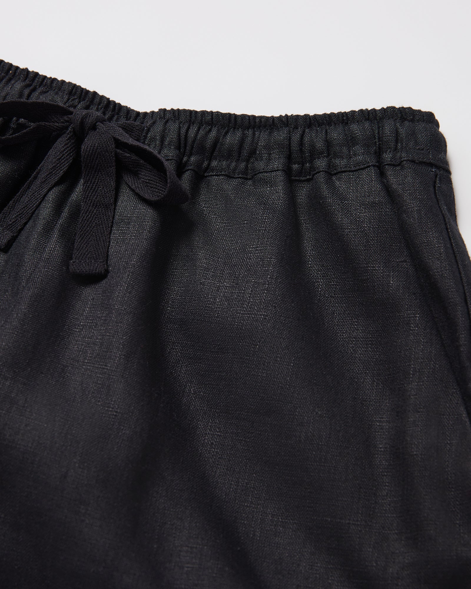 Teen Girls Tide Linen Shorts in Black - Image 3