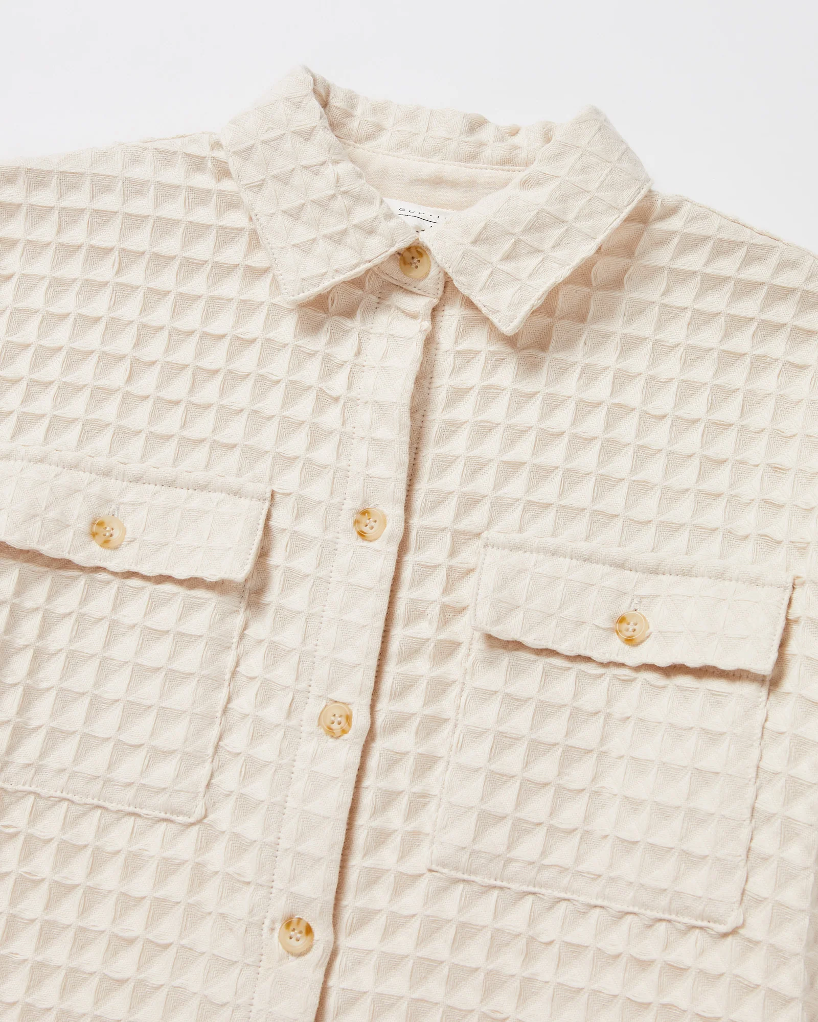 Teen Girls Waffle Long Sleeve Shirt in Coconut - Image 3