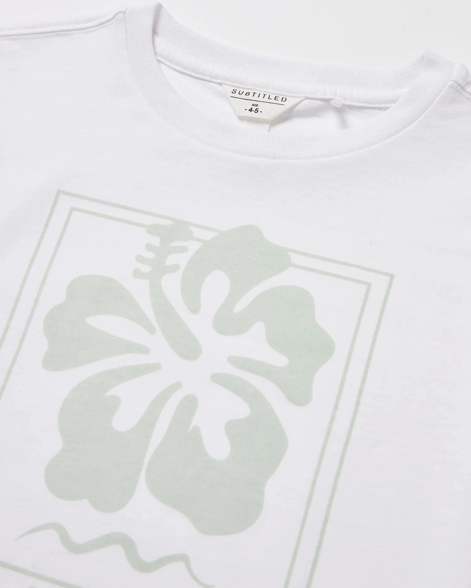 Teens Girls Hibiscus Oversized T-Shirt in White - Image 3