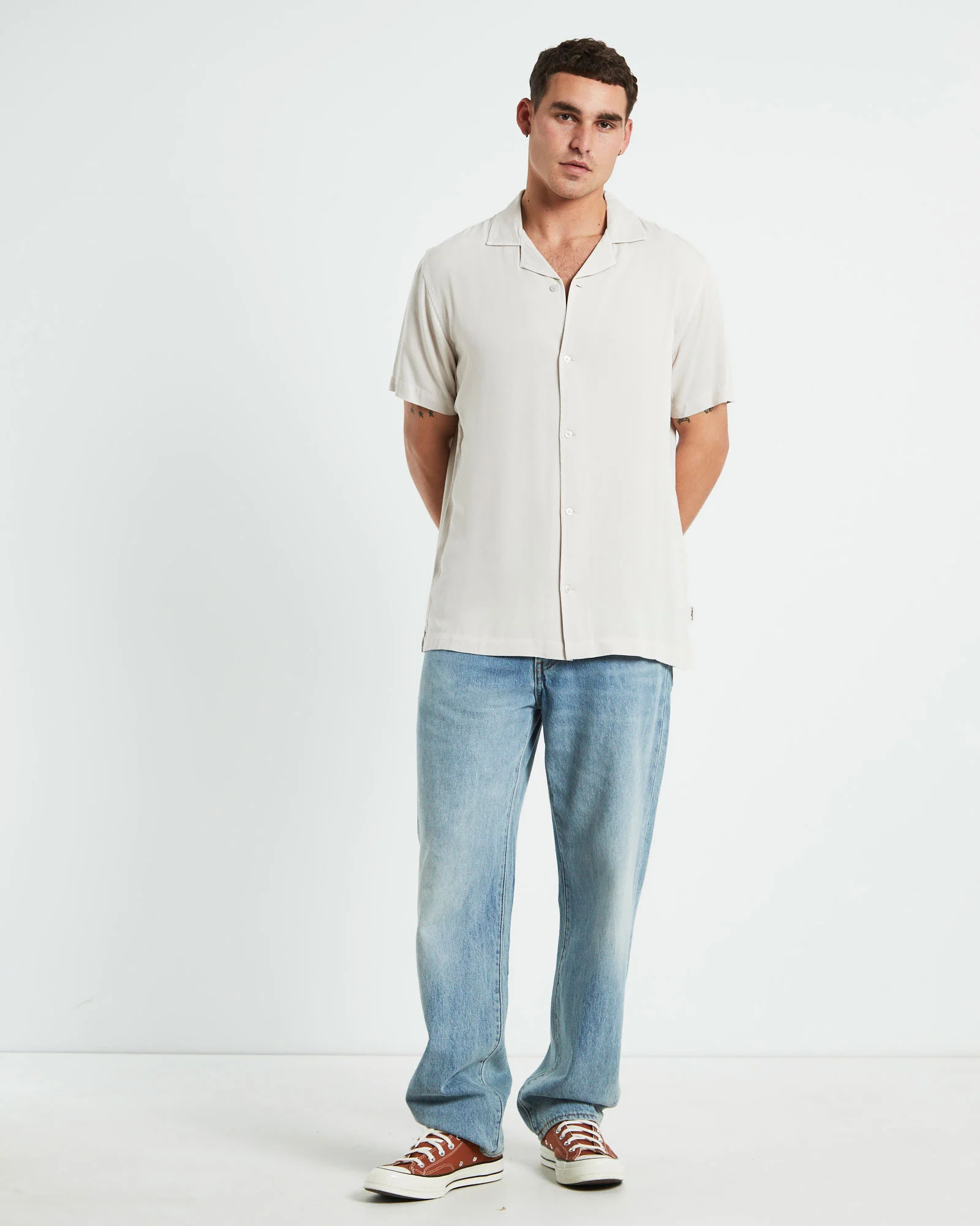 The Reckoner Short Sleeve Shirt Stone - Image 3