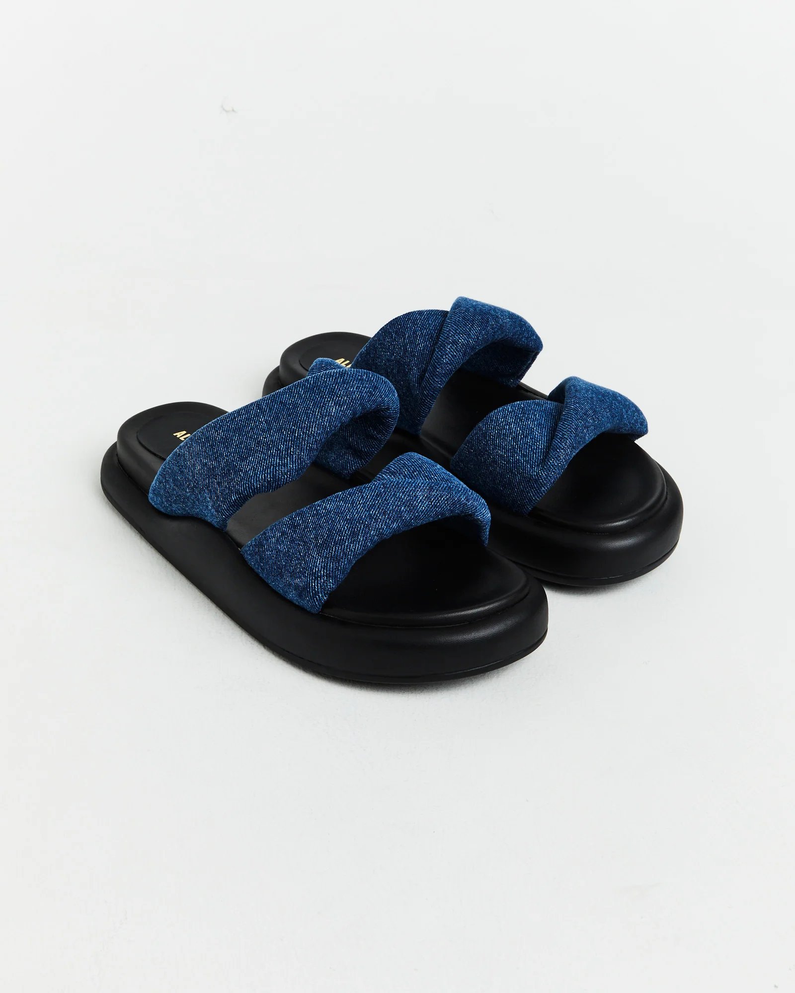 Therese Slides in Dark Denim Blue - Image 2