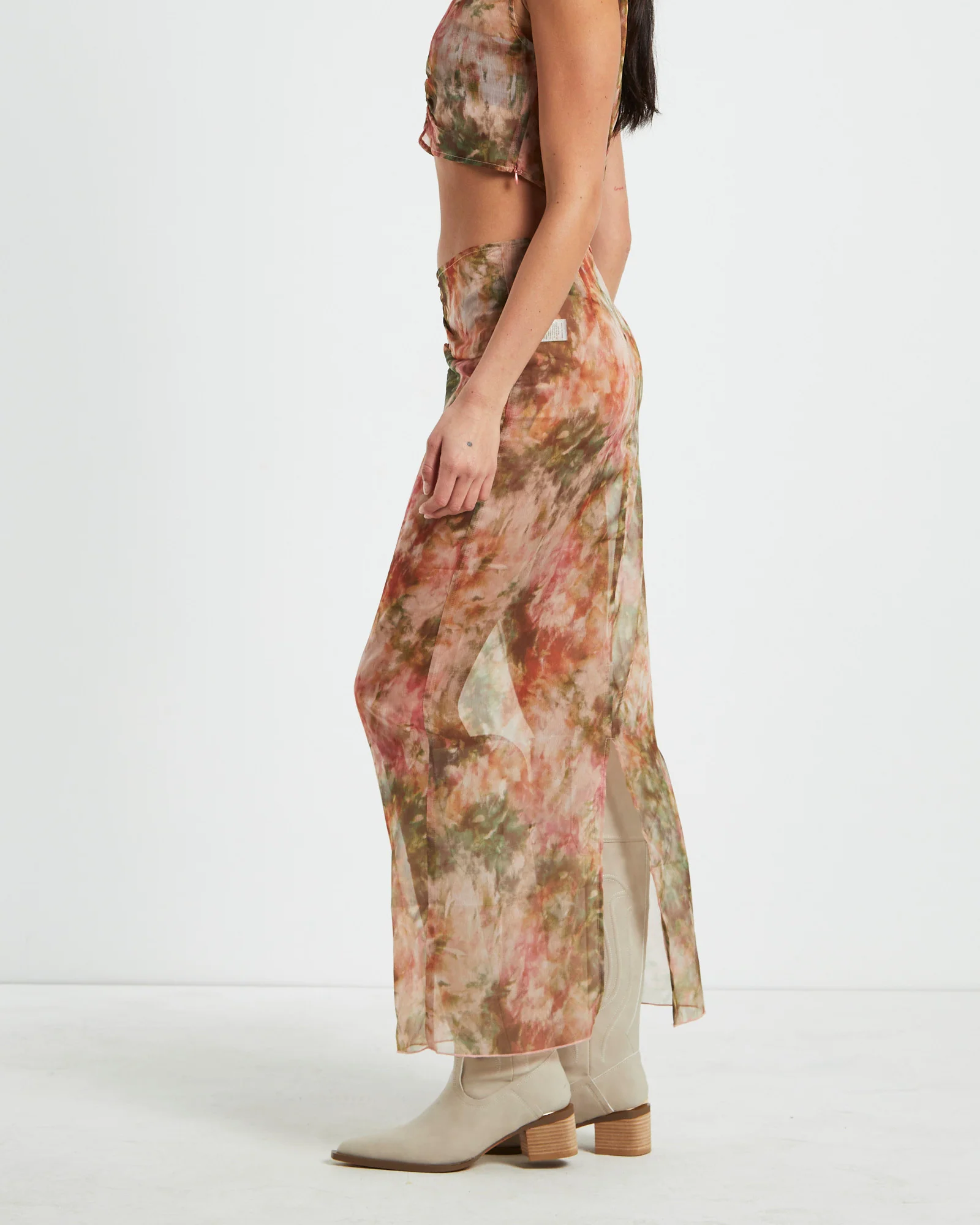 Tibby Tie Dye Midi Skirt in Assorted - Image 4