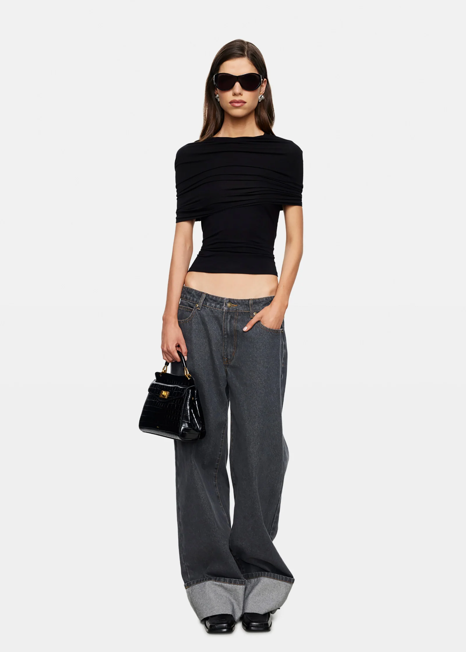 op Model Cuffed Denim Jeans - Image 4