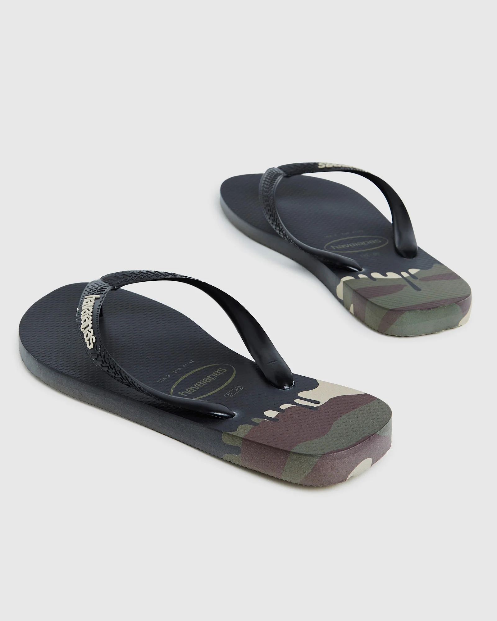 Top Print Ink Thongs Sand Grey - Image 6