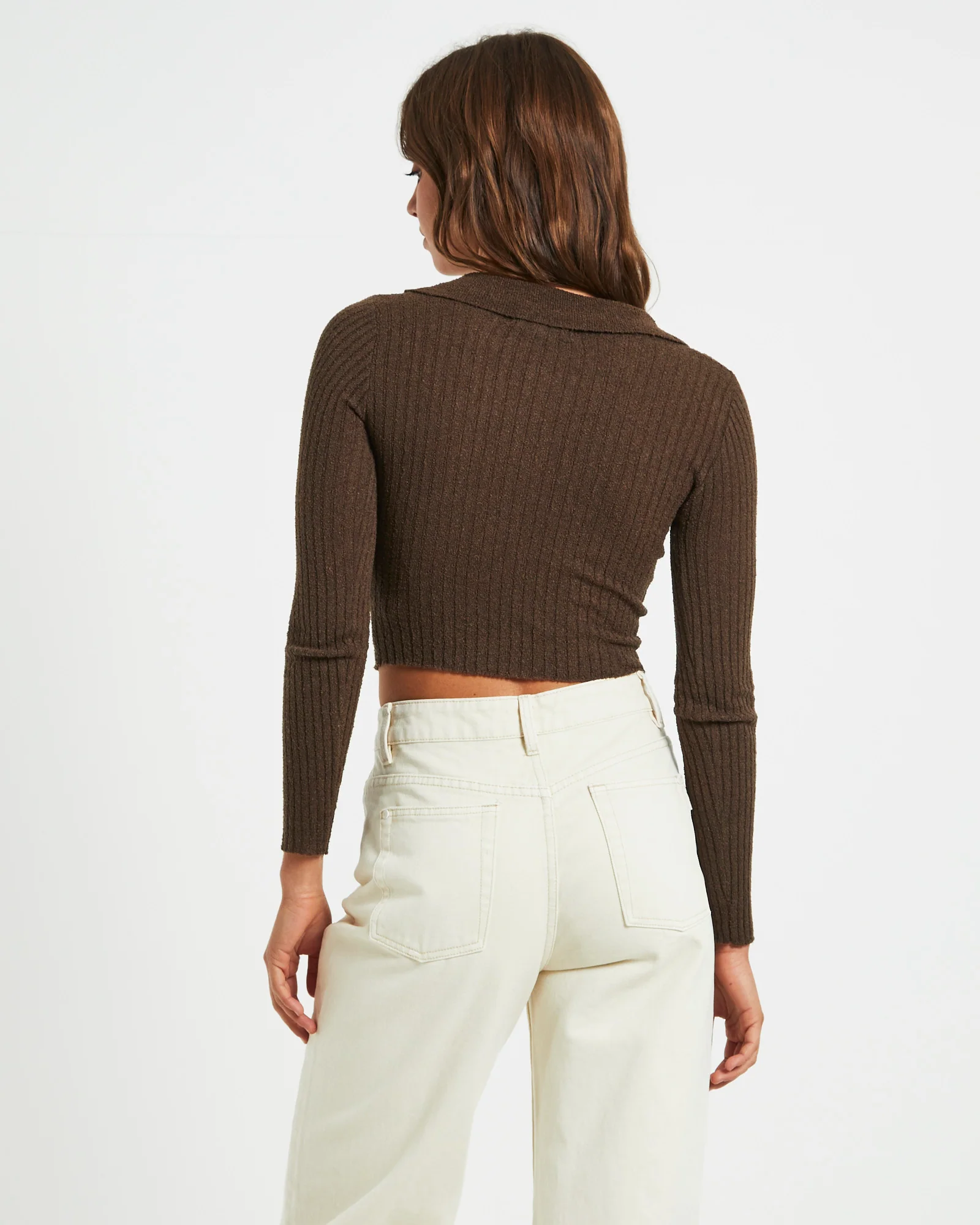 Tori Textured Button Top Choc - Image 2