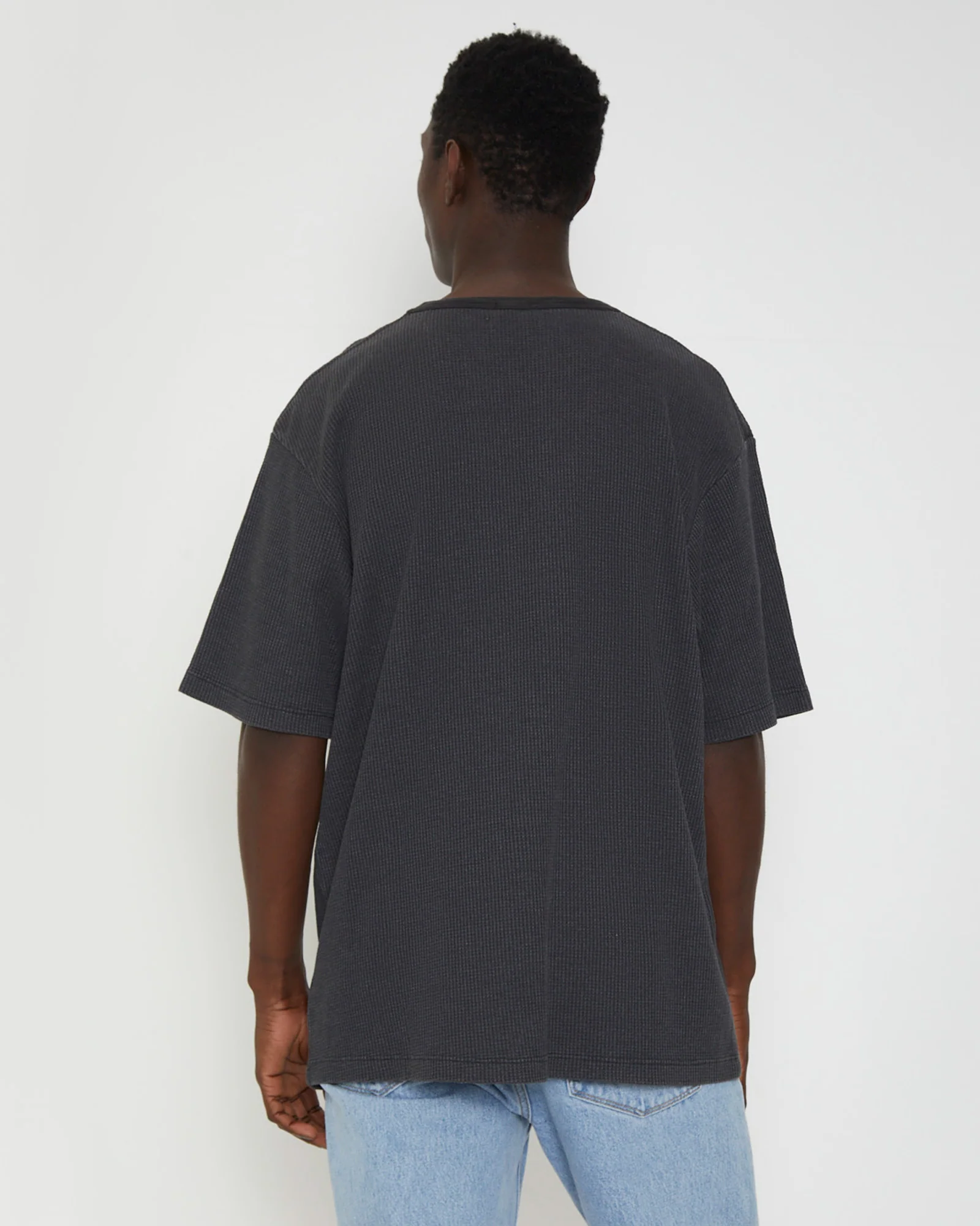 Trade Waffle Short Sleeve T-Shirt in Sulhur Black - Image 2