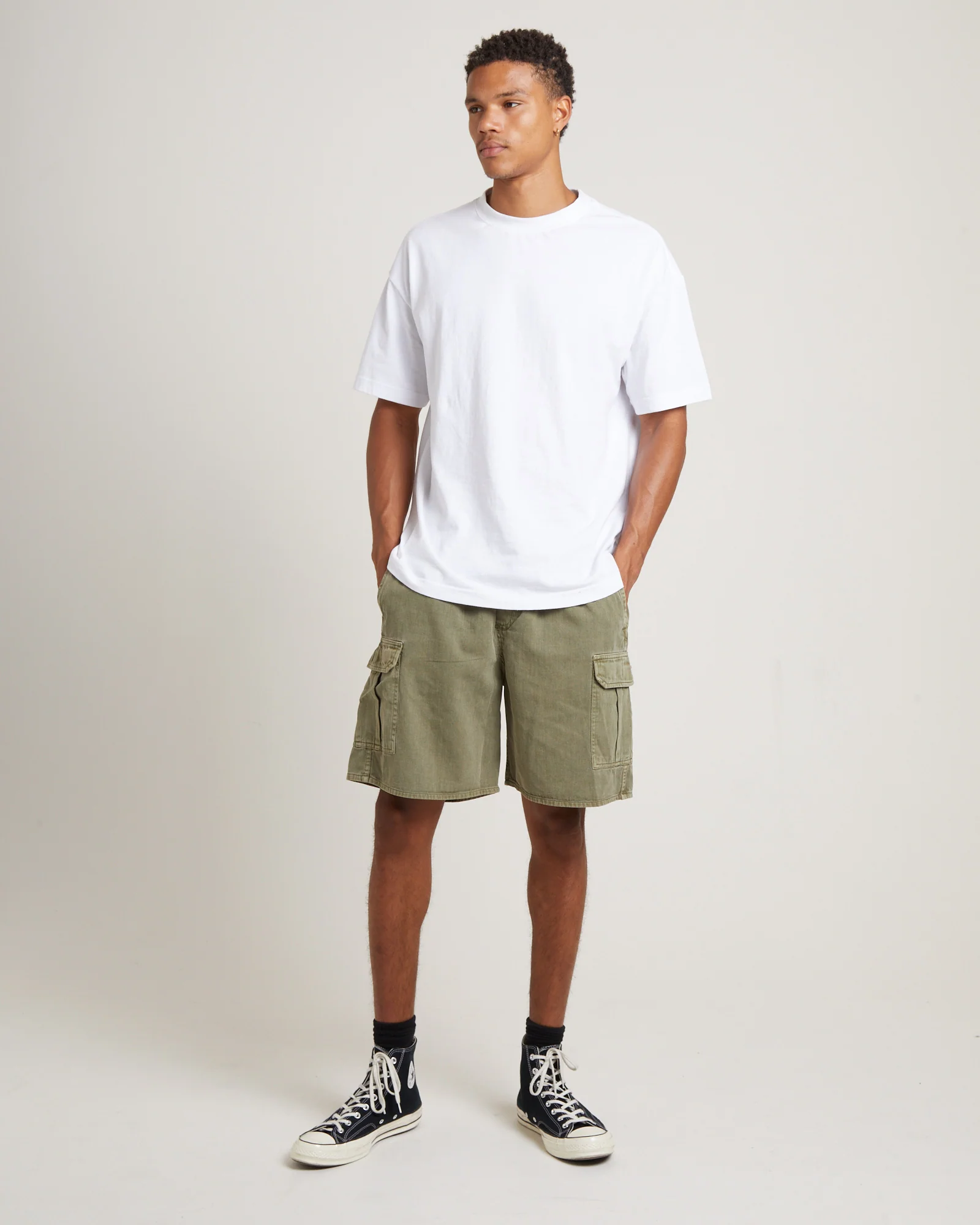 Rollas Cargo Shorts in Army - Image 2