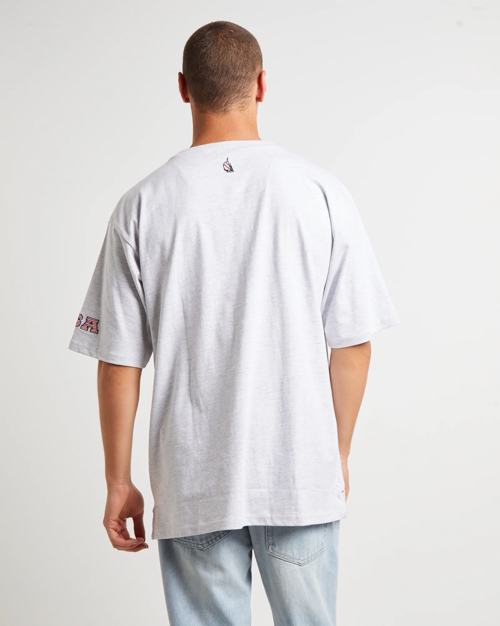 Trela Short Sleeve T-Shirt in Ice Marle Grey - Image 2