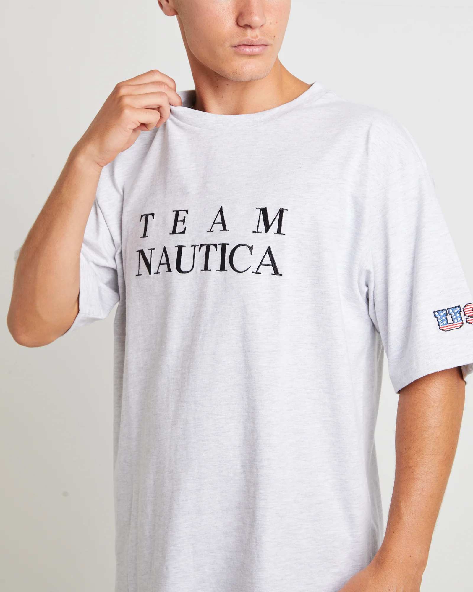 Trela Short Sleeve T-Shirt in Ice Marle Grey - Image 5