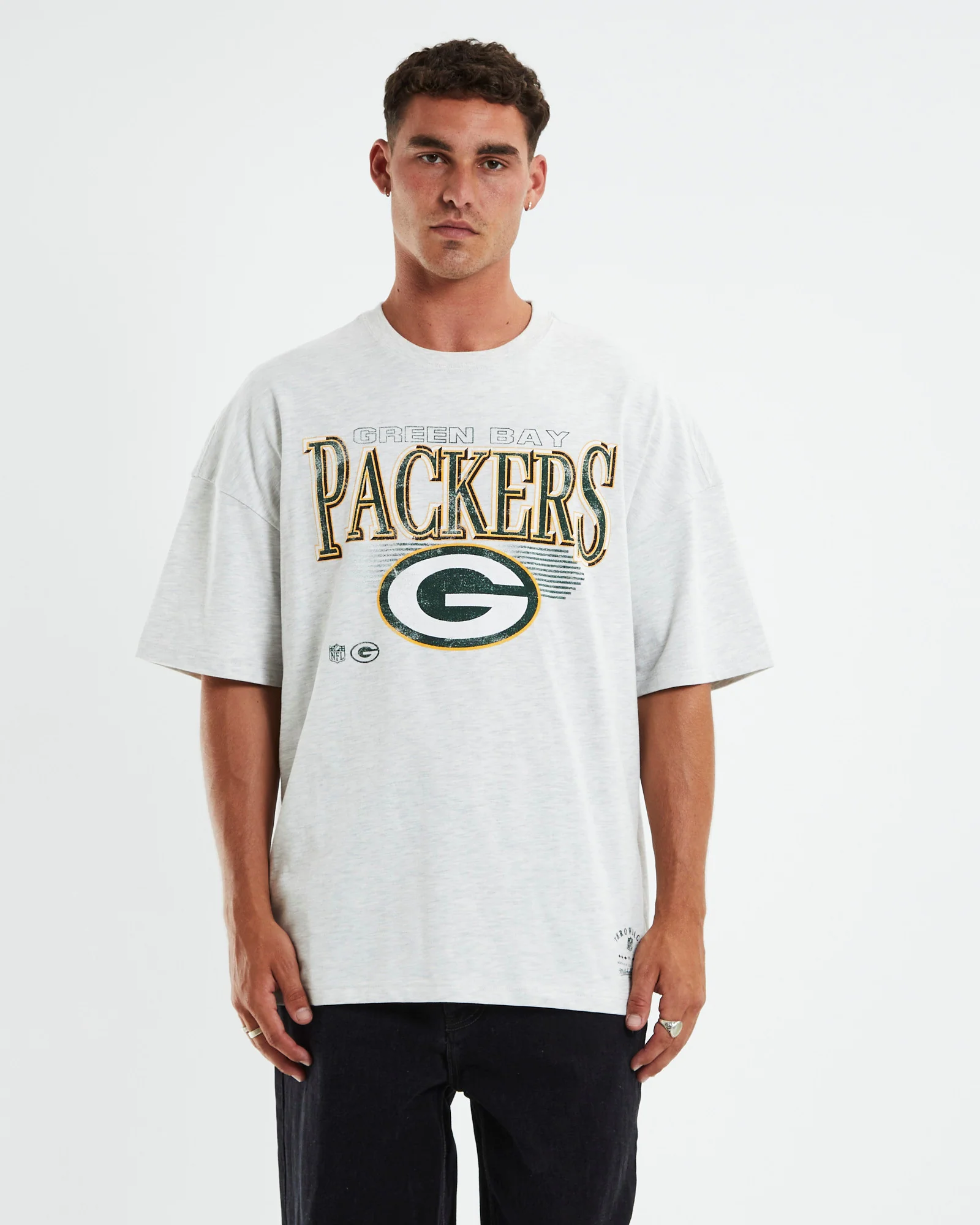 Underscored OS T-Shirt Green Bay Packers White Marle - Image 5