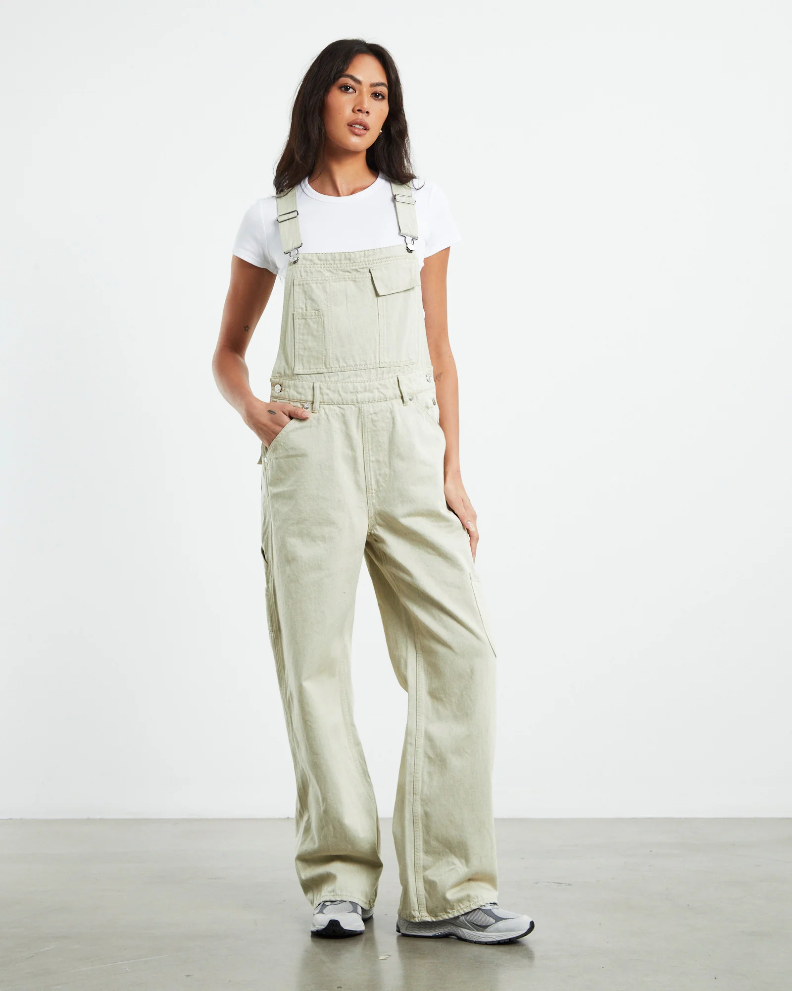 Unisex Makers Overalls Mellow Ecru - Image 3
