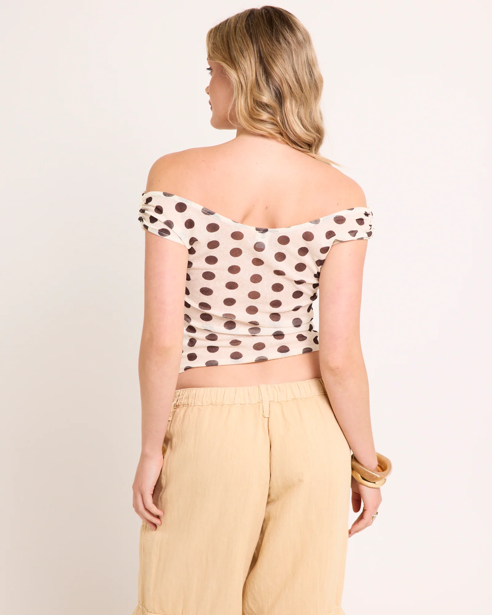 BDG Fia Mesh Off-The-Shoulder Crop Top - Image 3