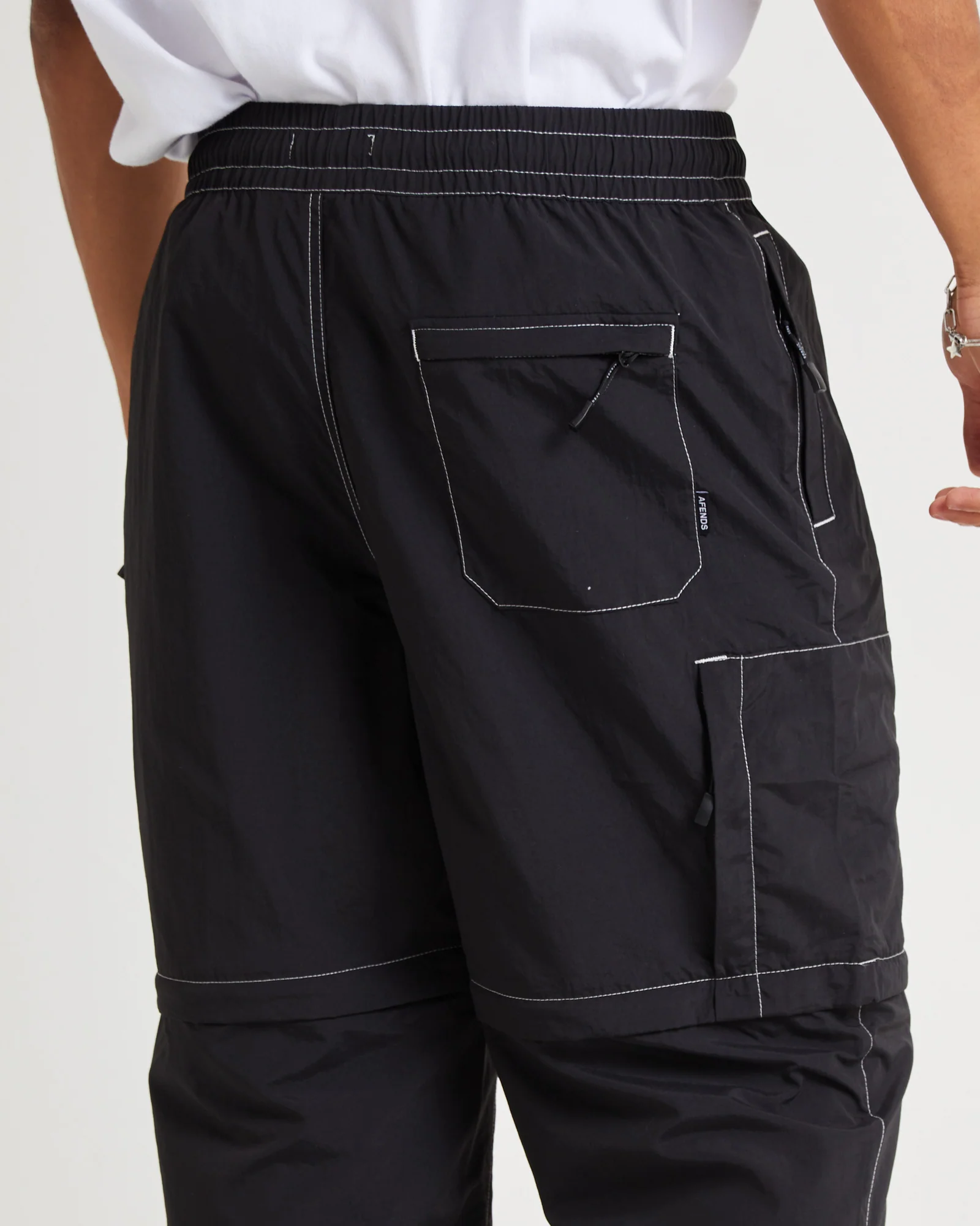 Valley Recycled Zip Off Spray Pants Black - Image 7