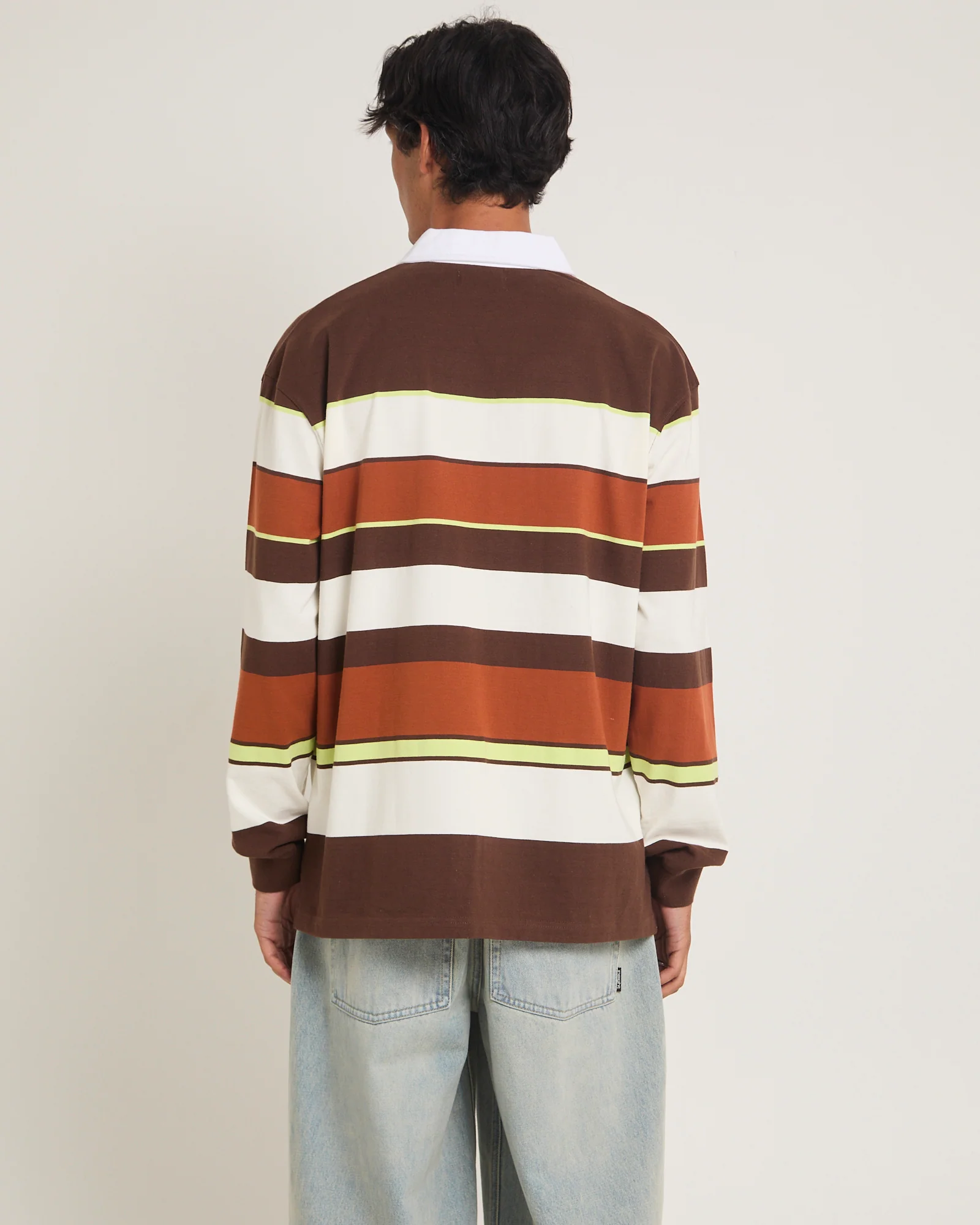 Variagated Stripe Rugby Long Sleeve Polo Shirt - Image 2
