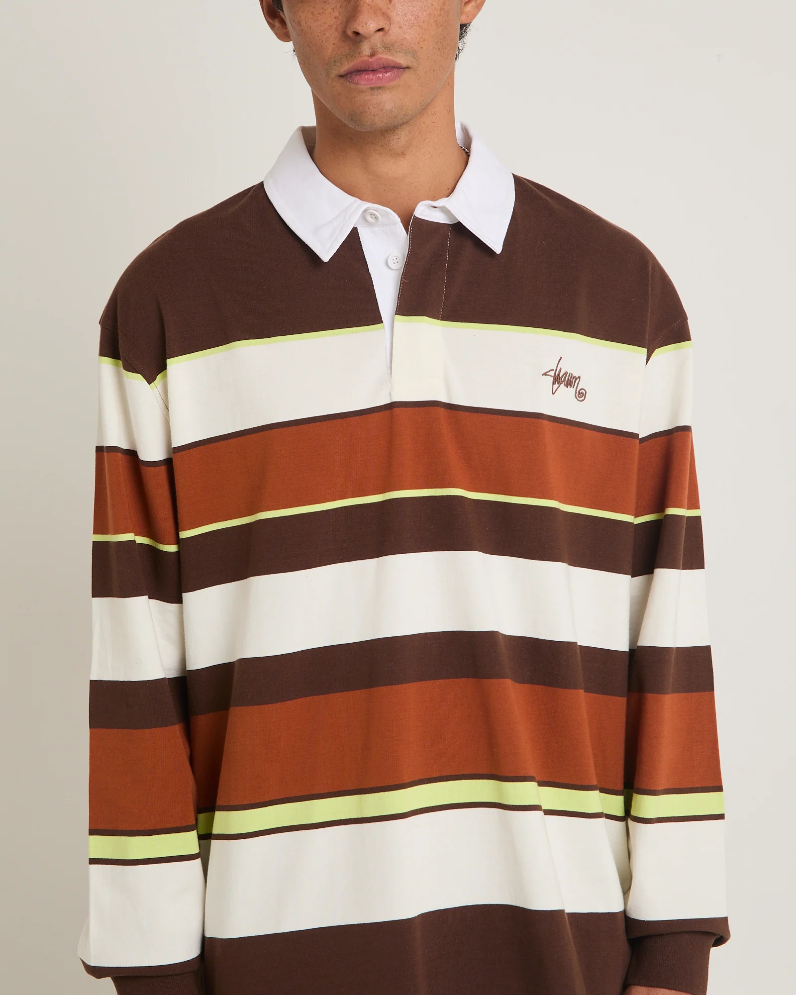 Variagated Stripe Rugby Long Sleeve Polo Shirt - Image 5