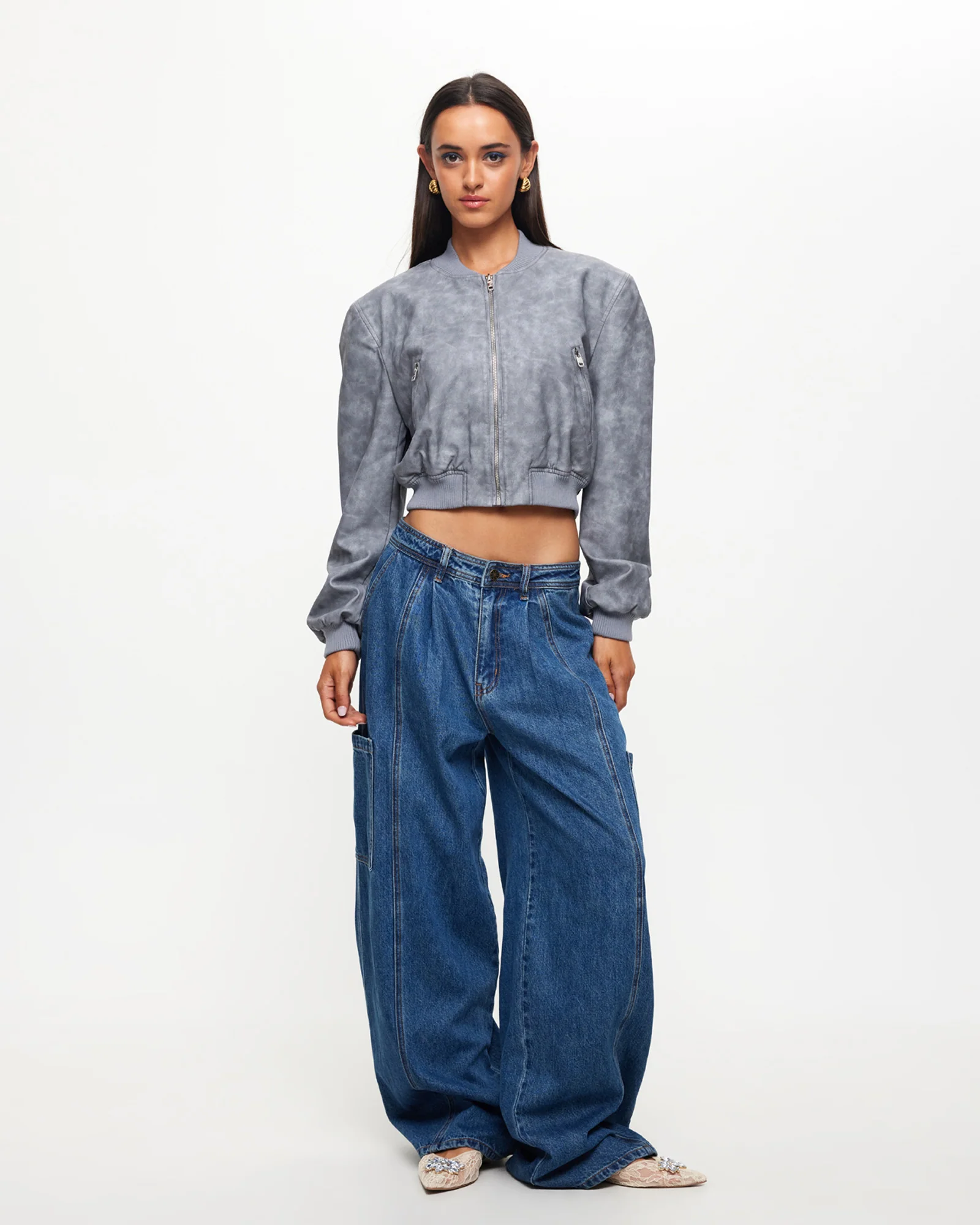 Veneda Baggy Denim Jeans in Bue - Image 5