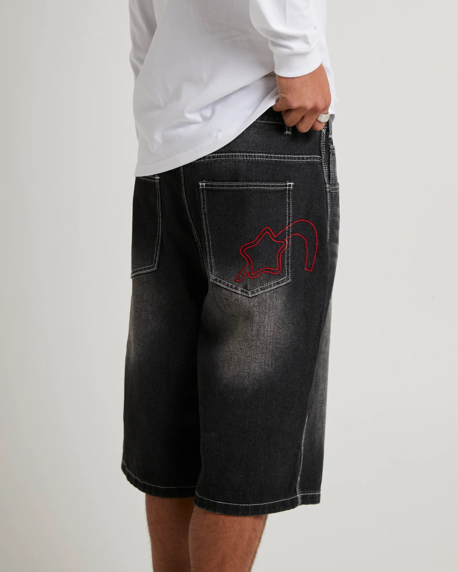 Washed Black Jumbo Jorts - Image 5