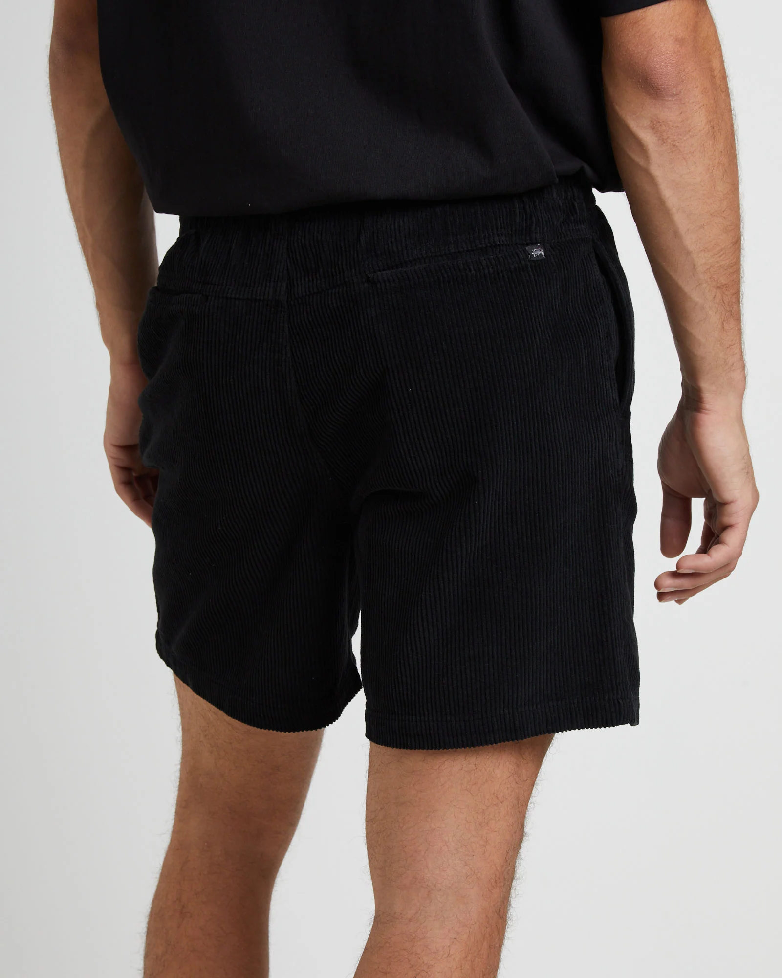 Wide Wale Cord Beachshorts in Black - Image 5