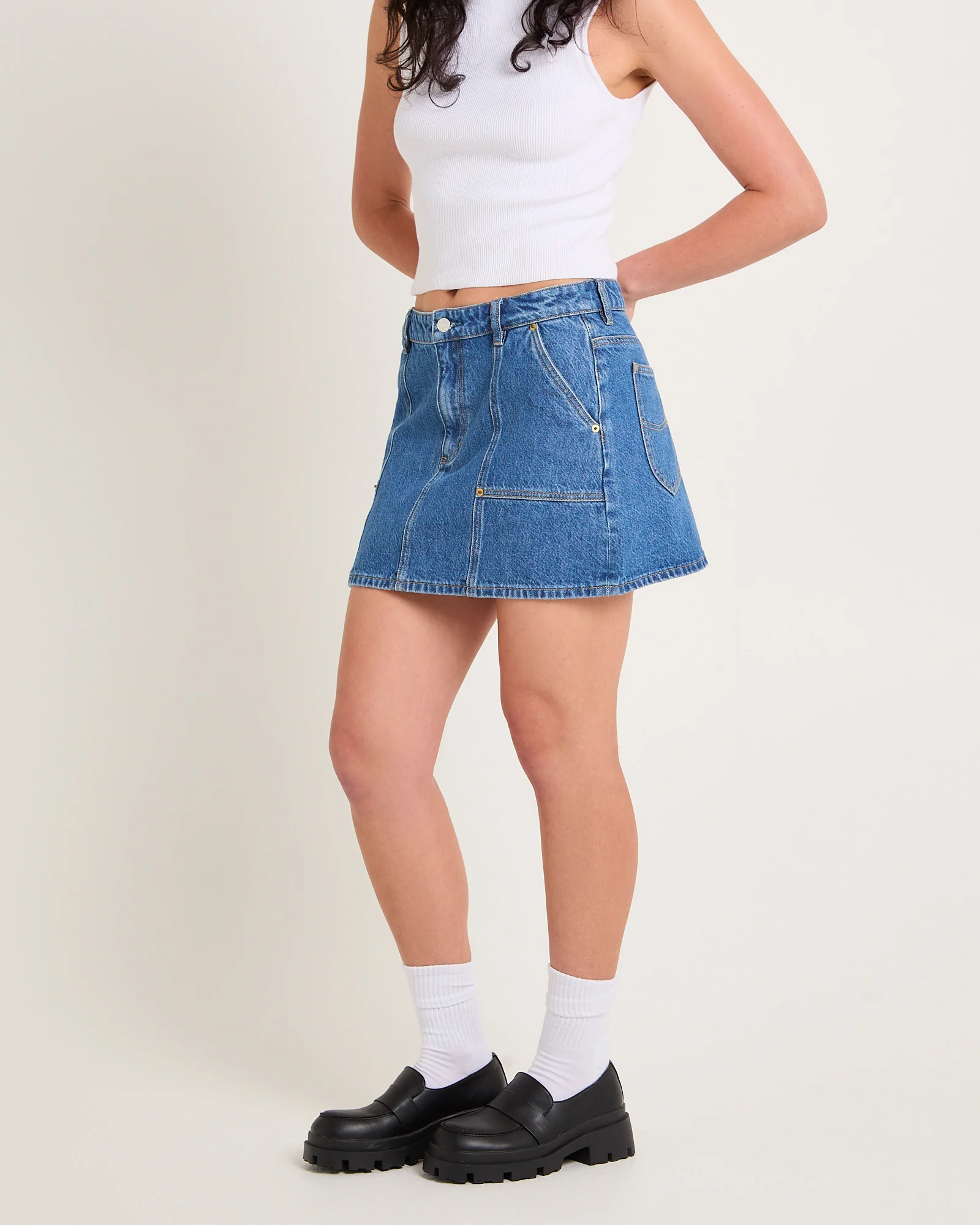 Worker Denim Mini Skirt - Image 3