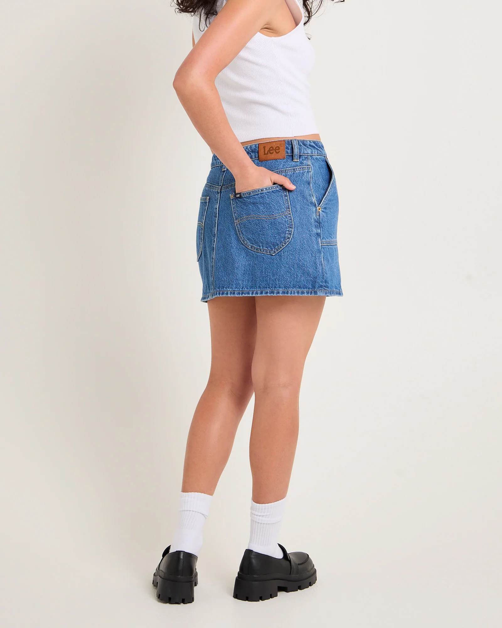 Worker Denim Mini Skirt - Image 4