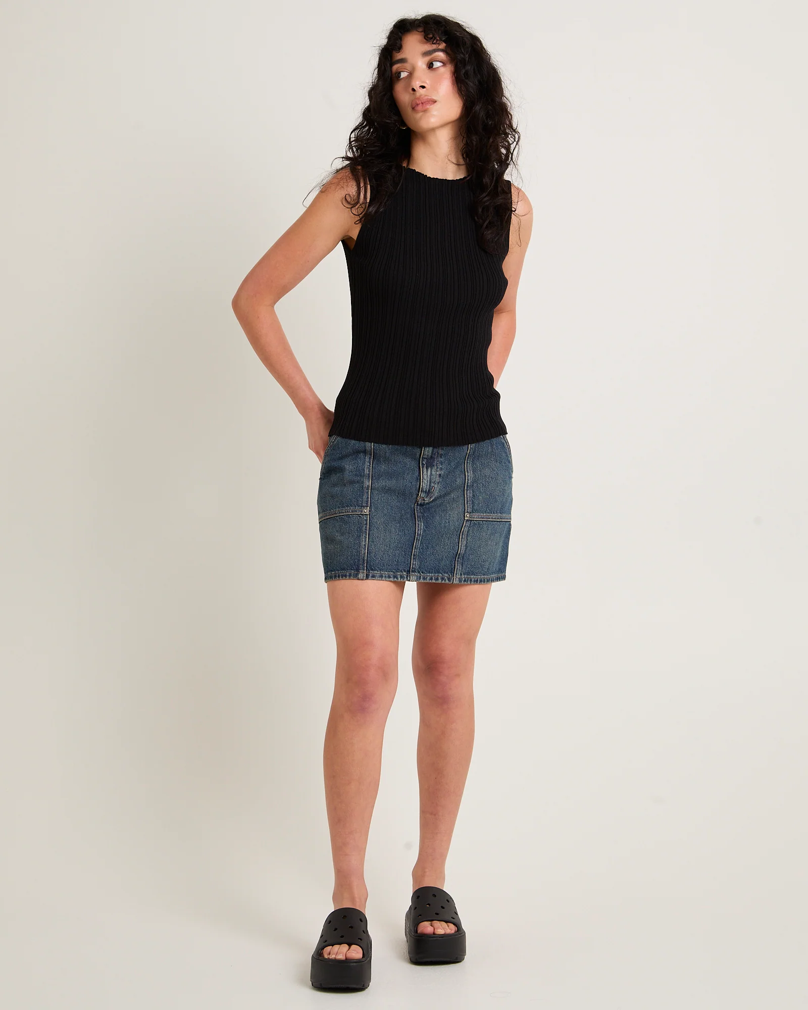 Worker Denim Mini Skirt - Image 3