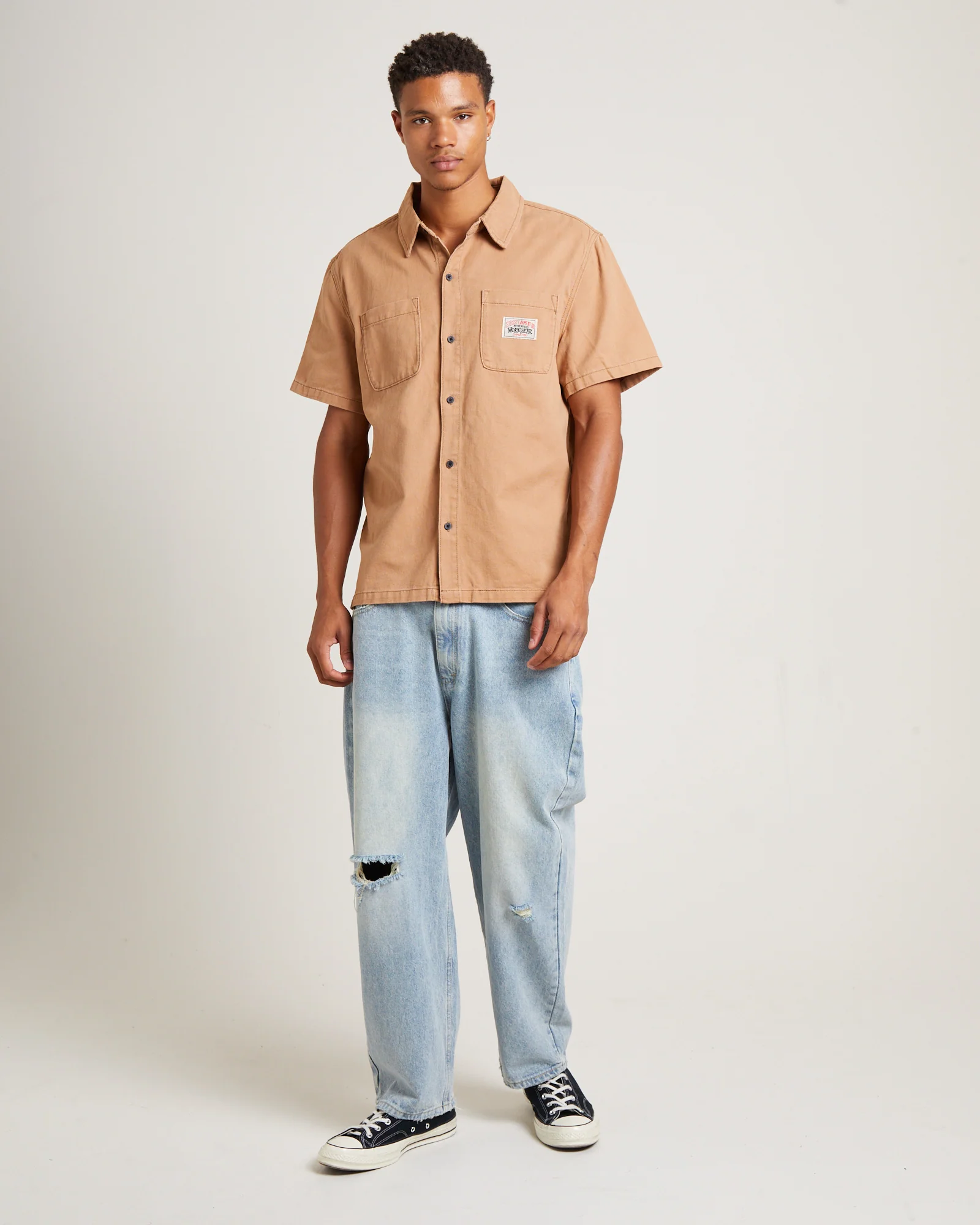 Workgear Denim Shirt in Almond - Image 3