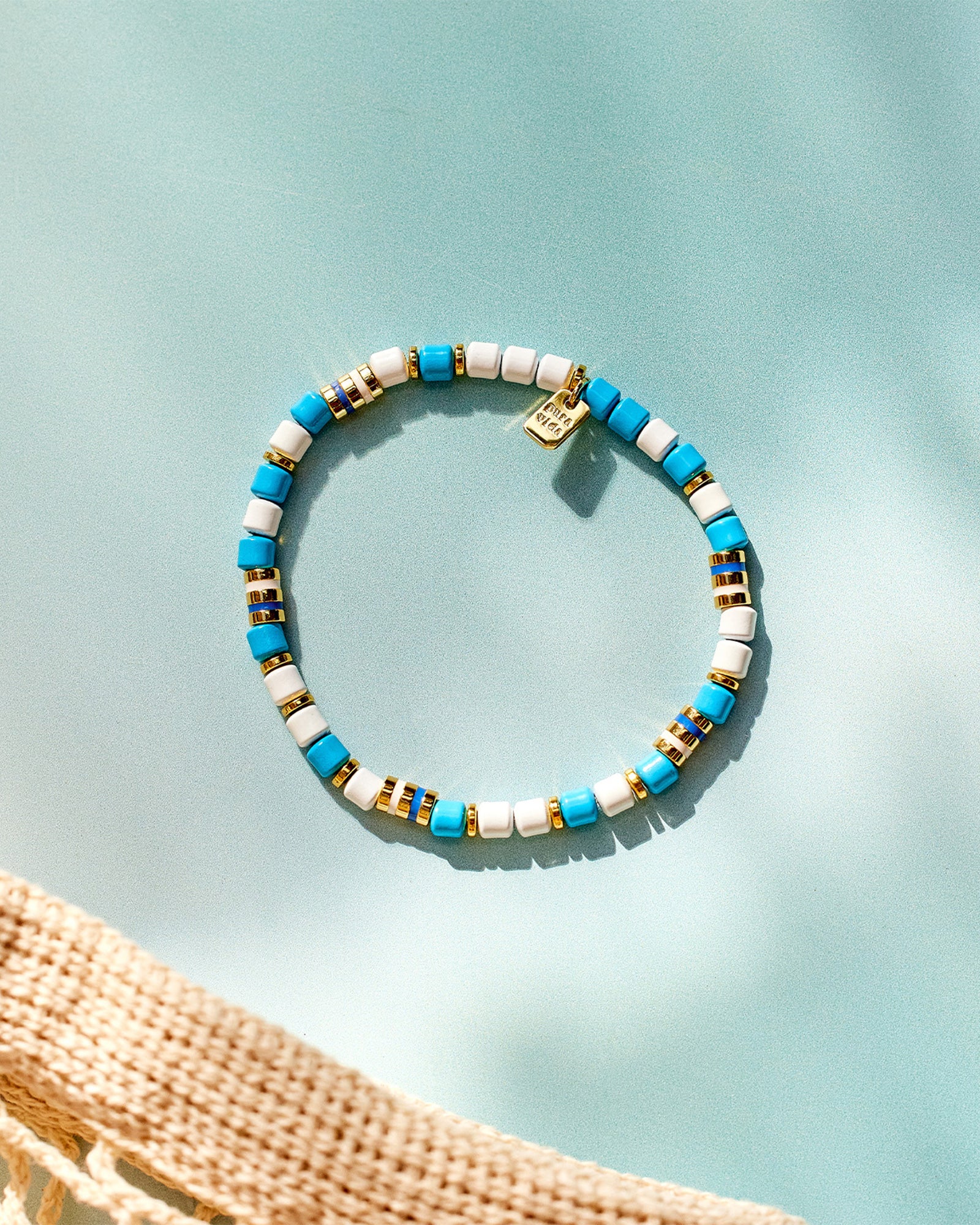 World Water Day Mixed Bead Stretch Bracelet - Image 3