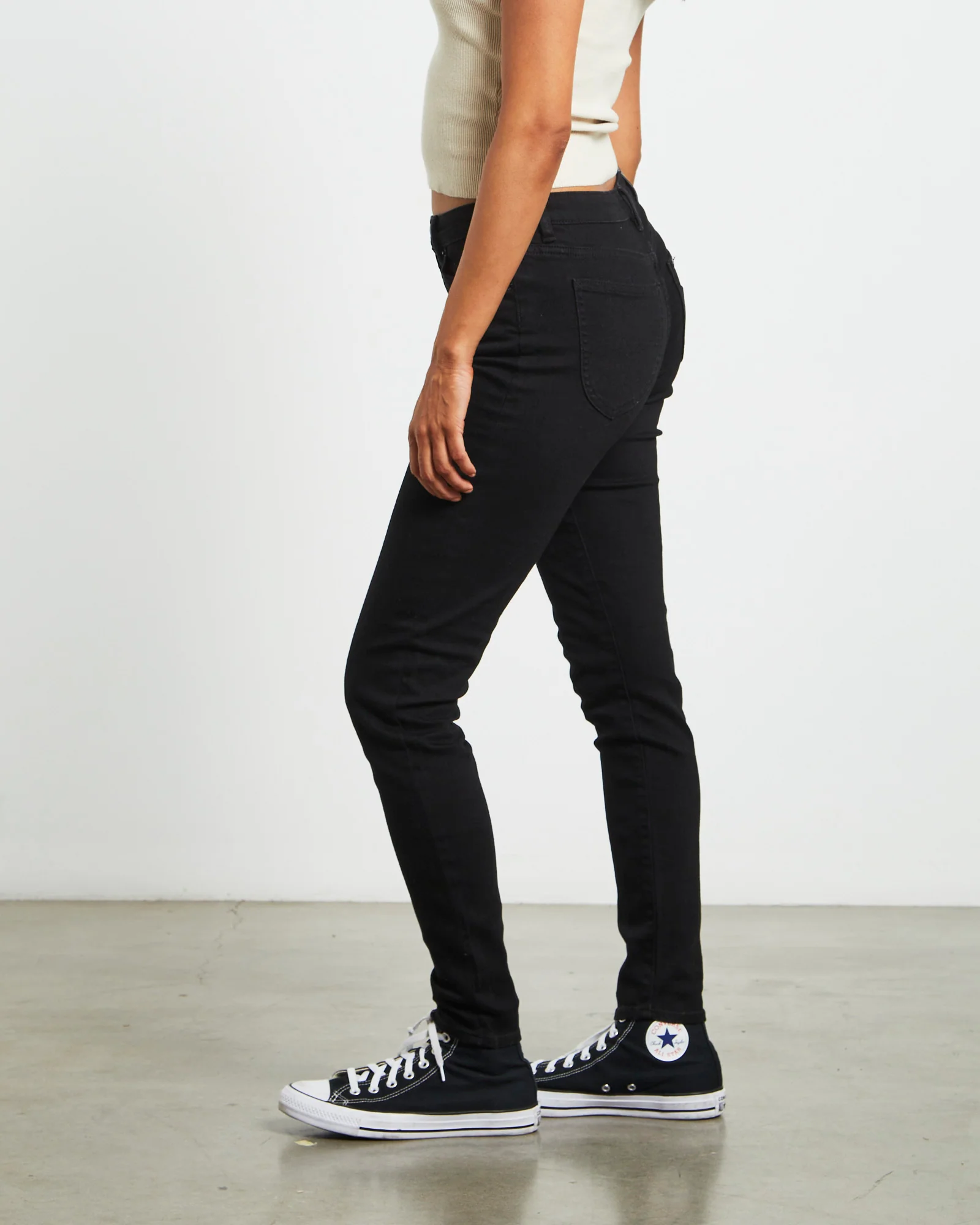 Y2K Low Licks Skinny Denim Jeans in Prize Black - Image 4