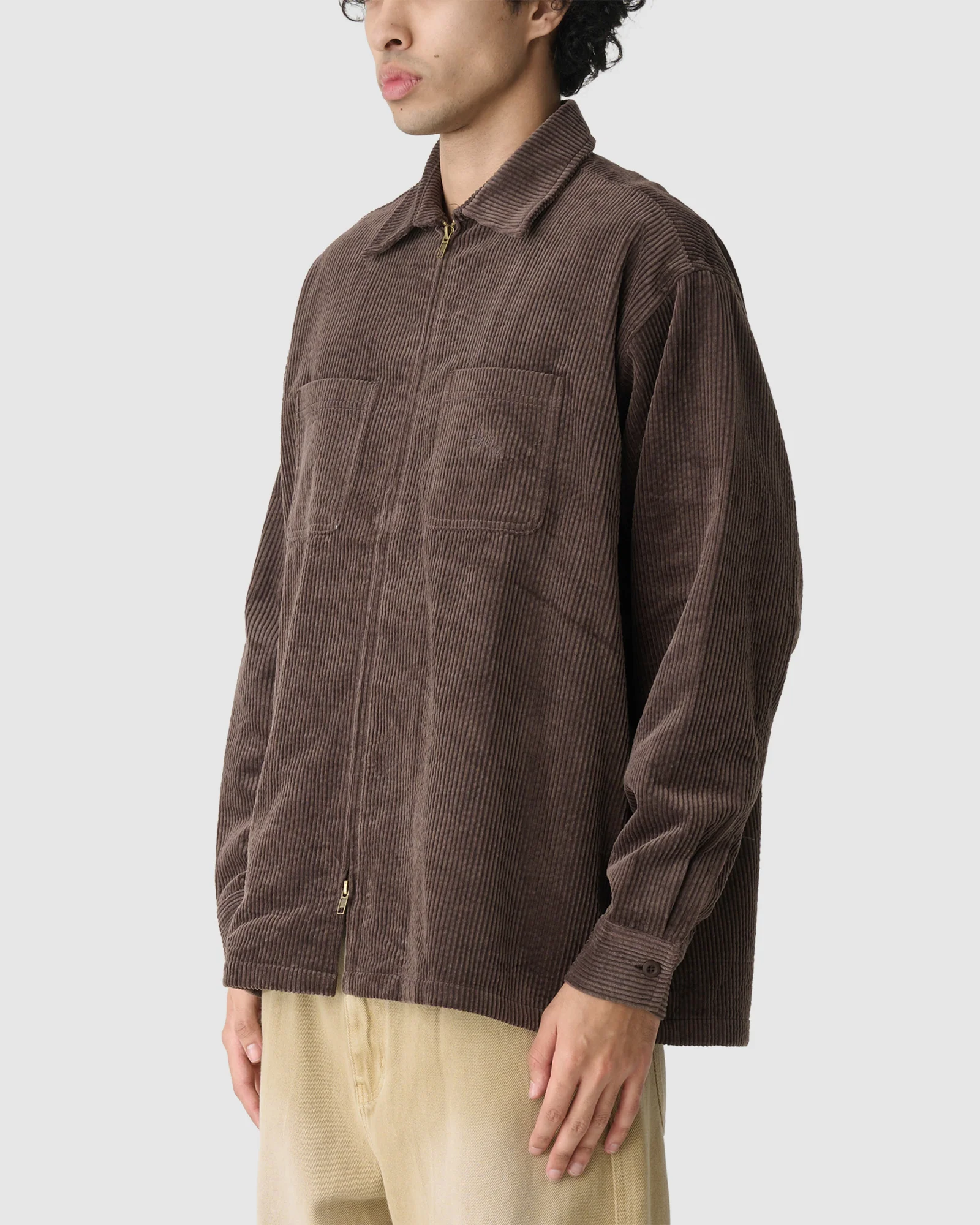 Zip Thru Long Sleeve Cord Shirt - Image 3