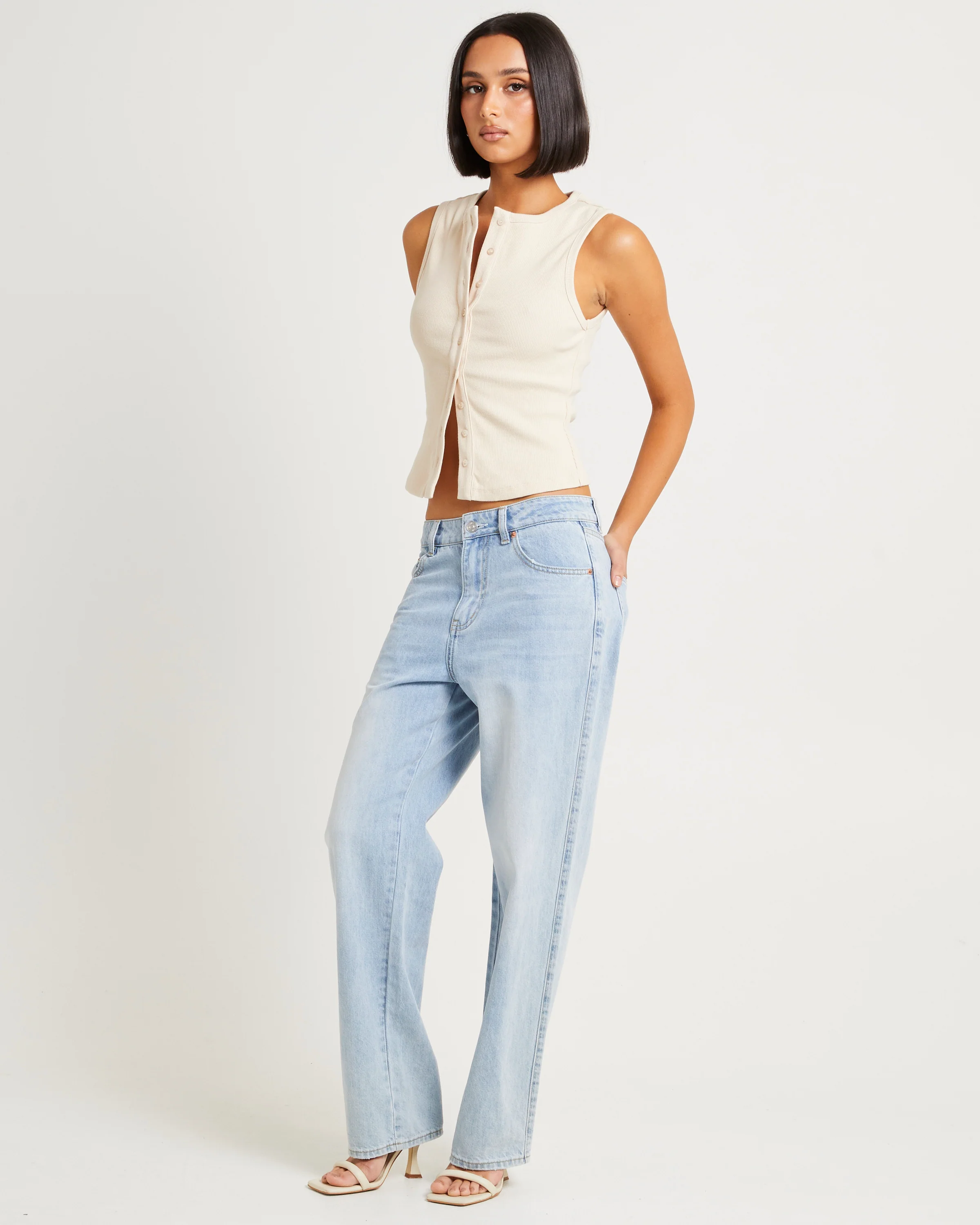 Zoe Button Front Tank Top - Image 4